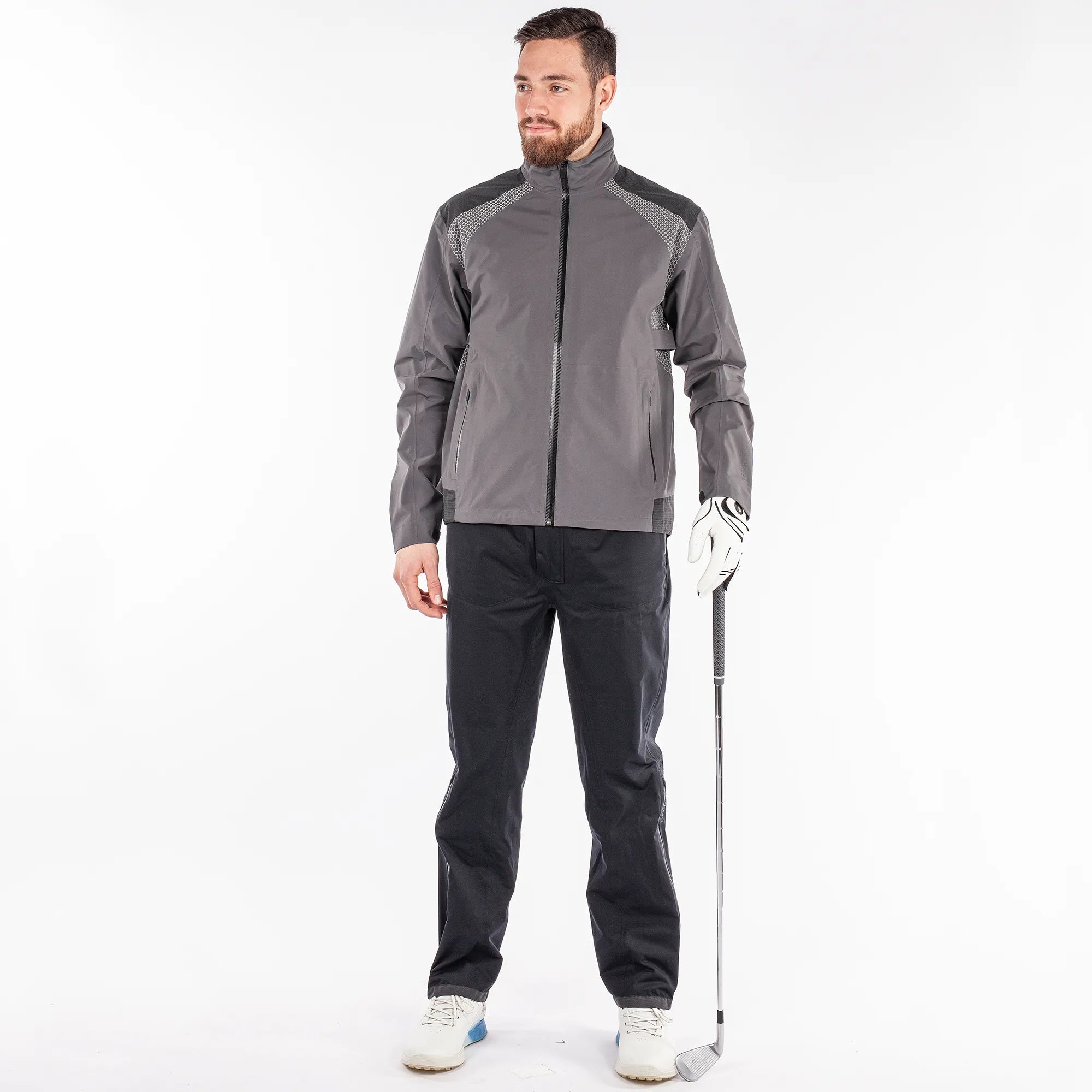 Action is a Waterproof golf jacket for Men in the color Forged Iron(2)