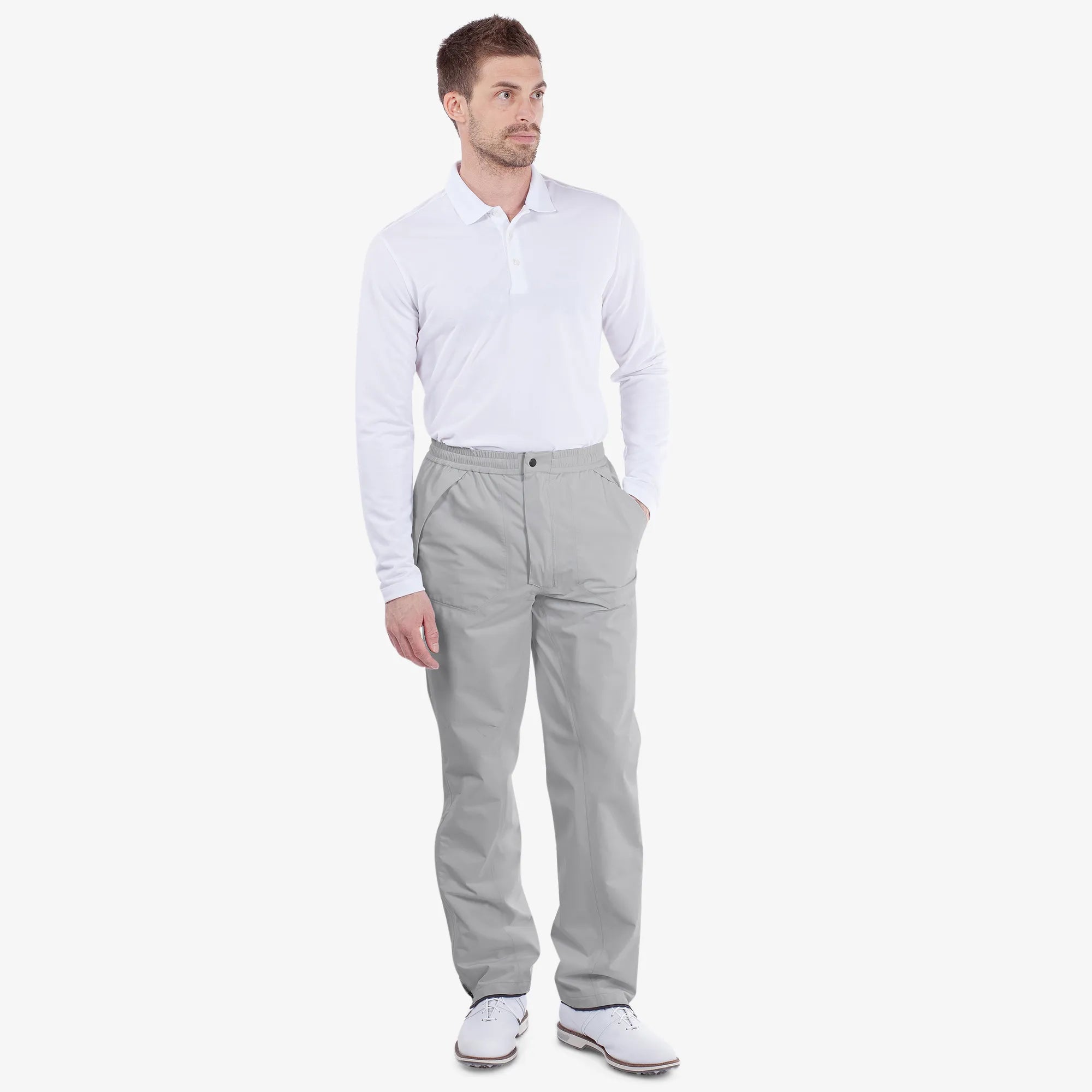 Alan is a Waterproof golf  pants for Men in the color Cool Grey(2)