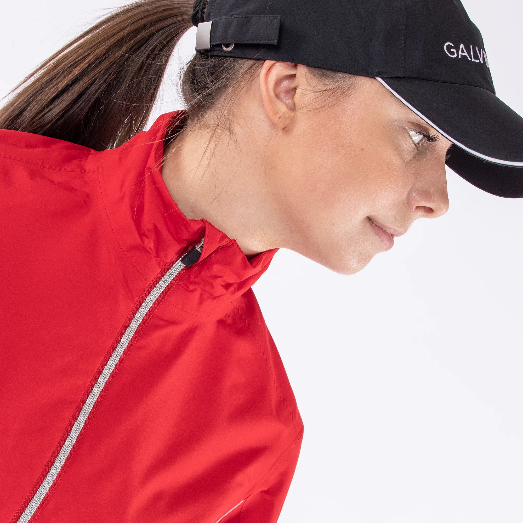 Anya is a Waterproof golf jacket for Women in the color Red(7)
