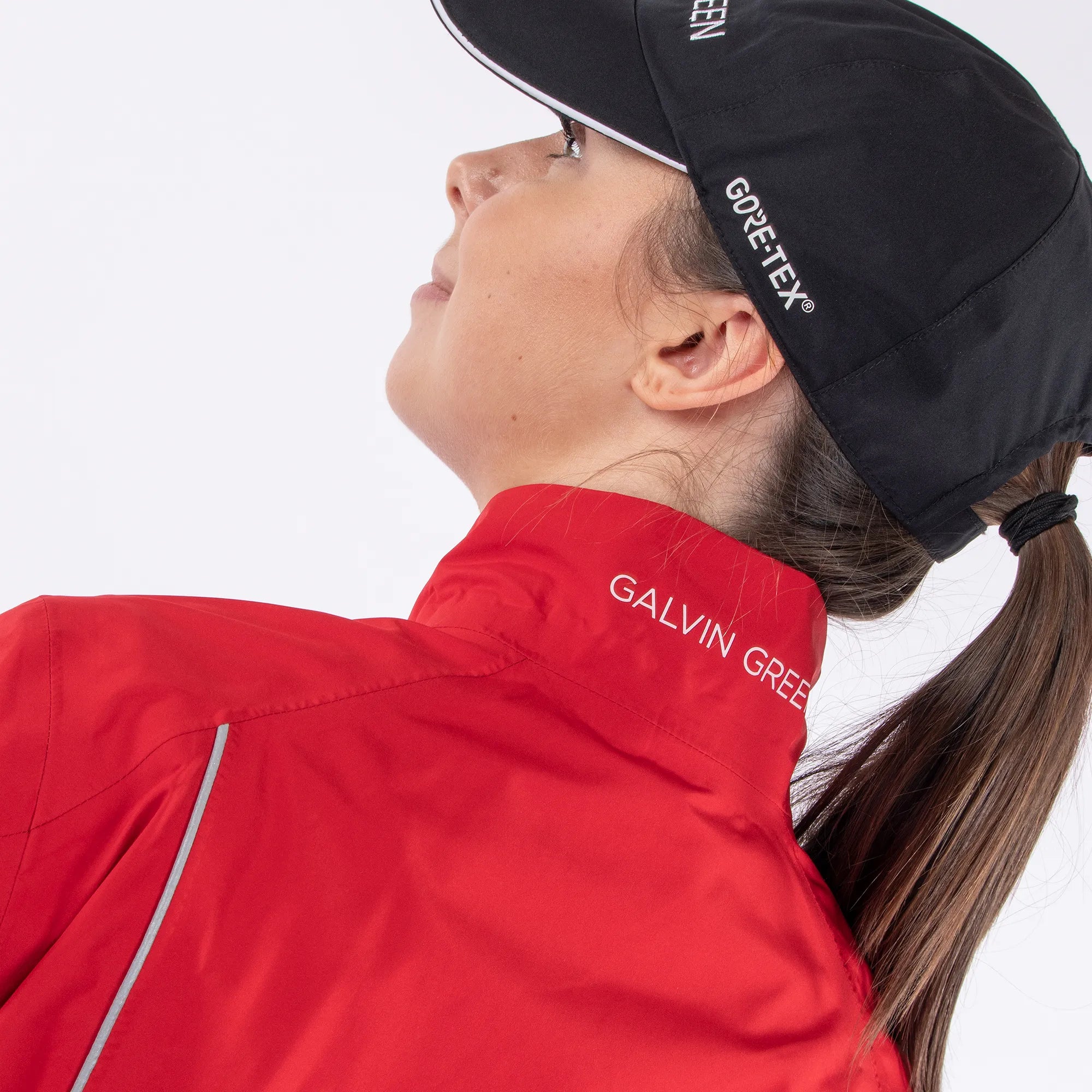 Anya is a Waterproof golf jacket for Women in the color Red(5)