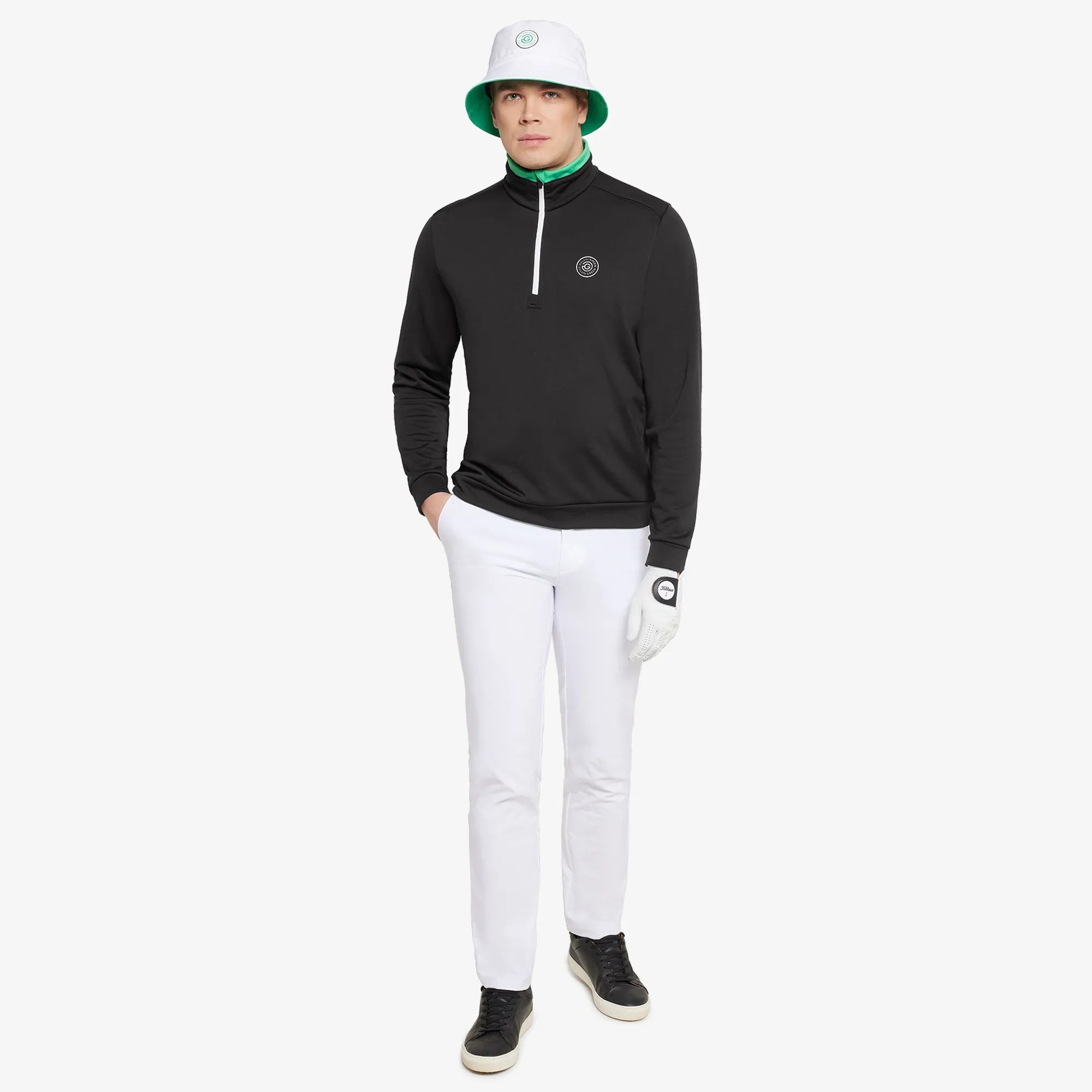 Dario is a Insulating golf mid layer for Men in the color Black/White(2)