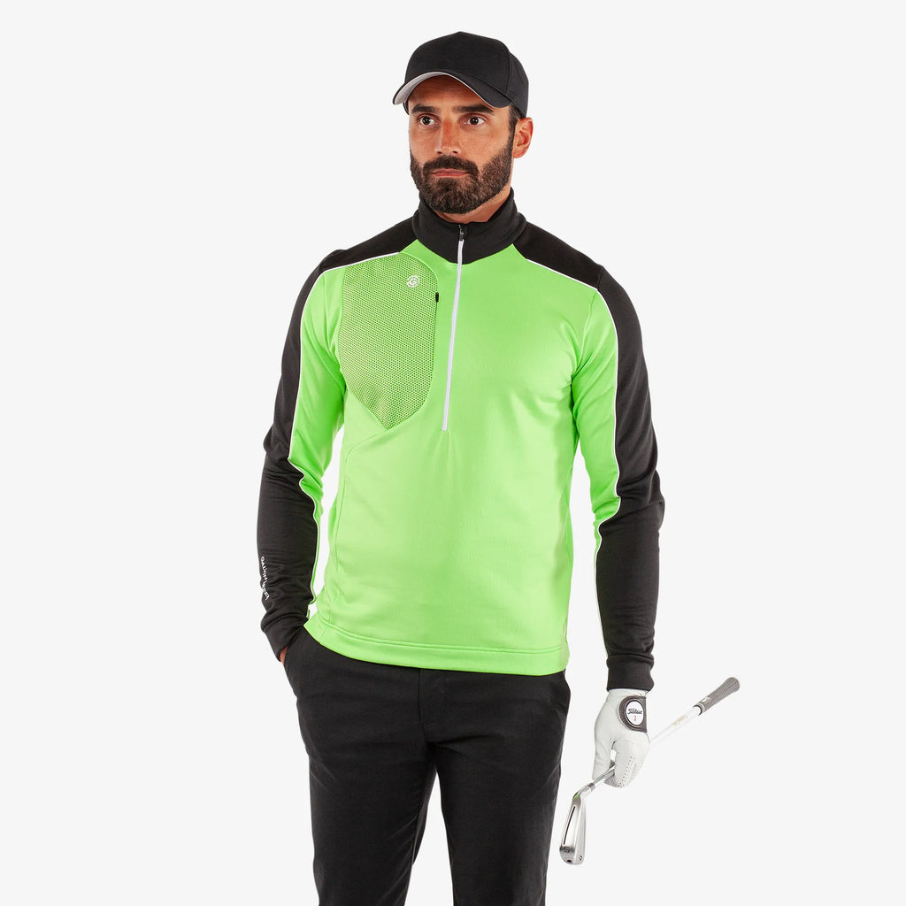 Dave is a Insulating golf mid layer for Men in the color Fresh Green/Black(1)