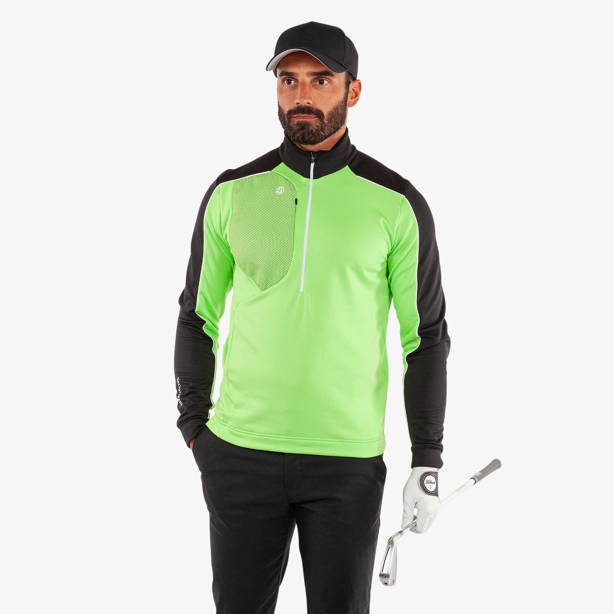 Dave is a Insulating golf mid layer for Men in the color Fresh Green/Black(1)
