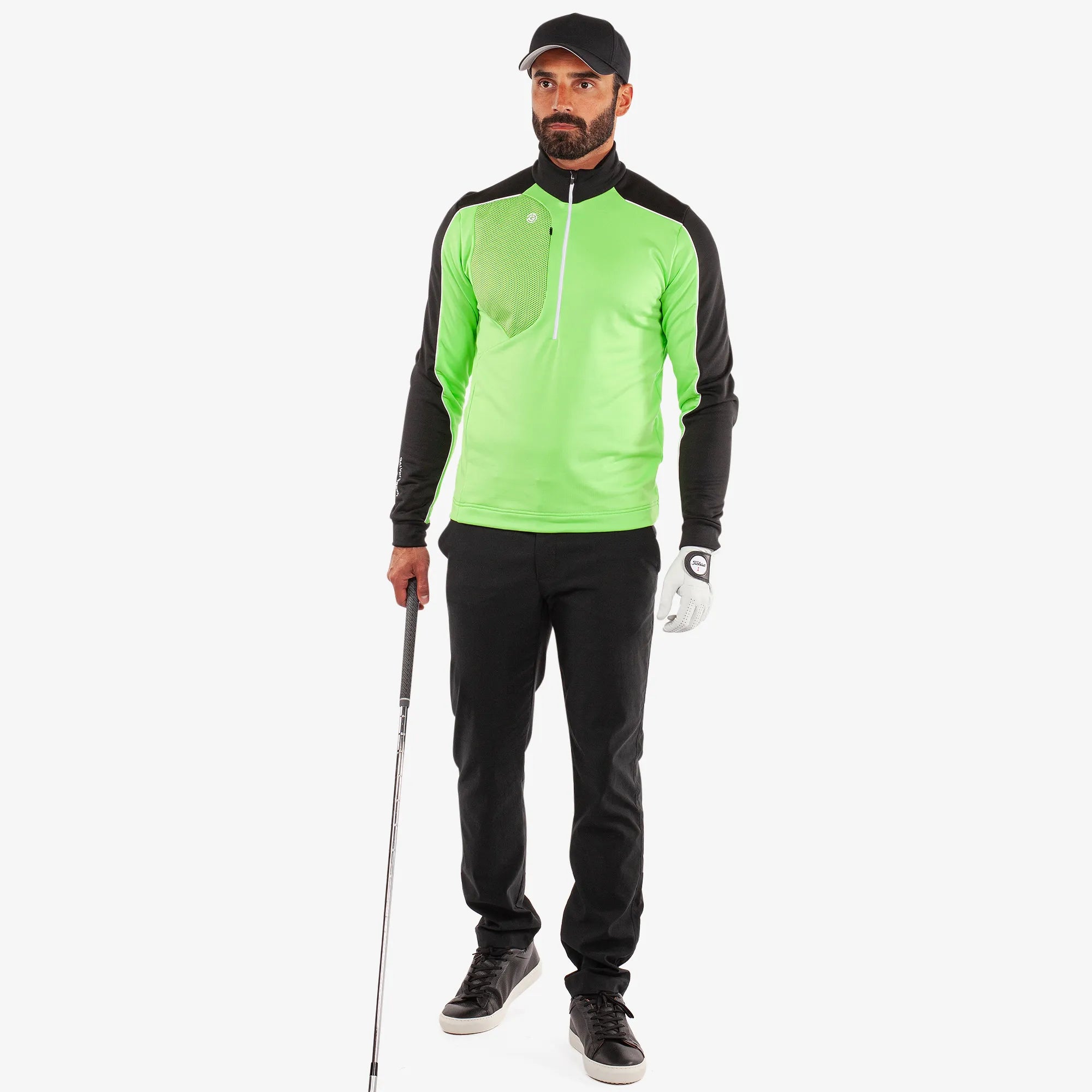 Dave is a Insulating golf mid layer for Men in the color Fresh Green/Black(2)