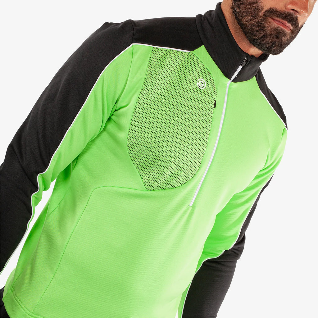 Dave is a Insulating golf mid layer for Men in the color Fresh Green/Black(3)