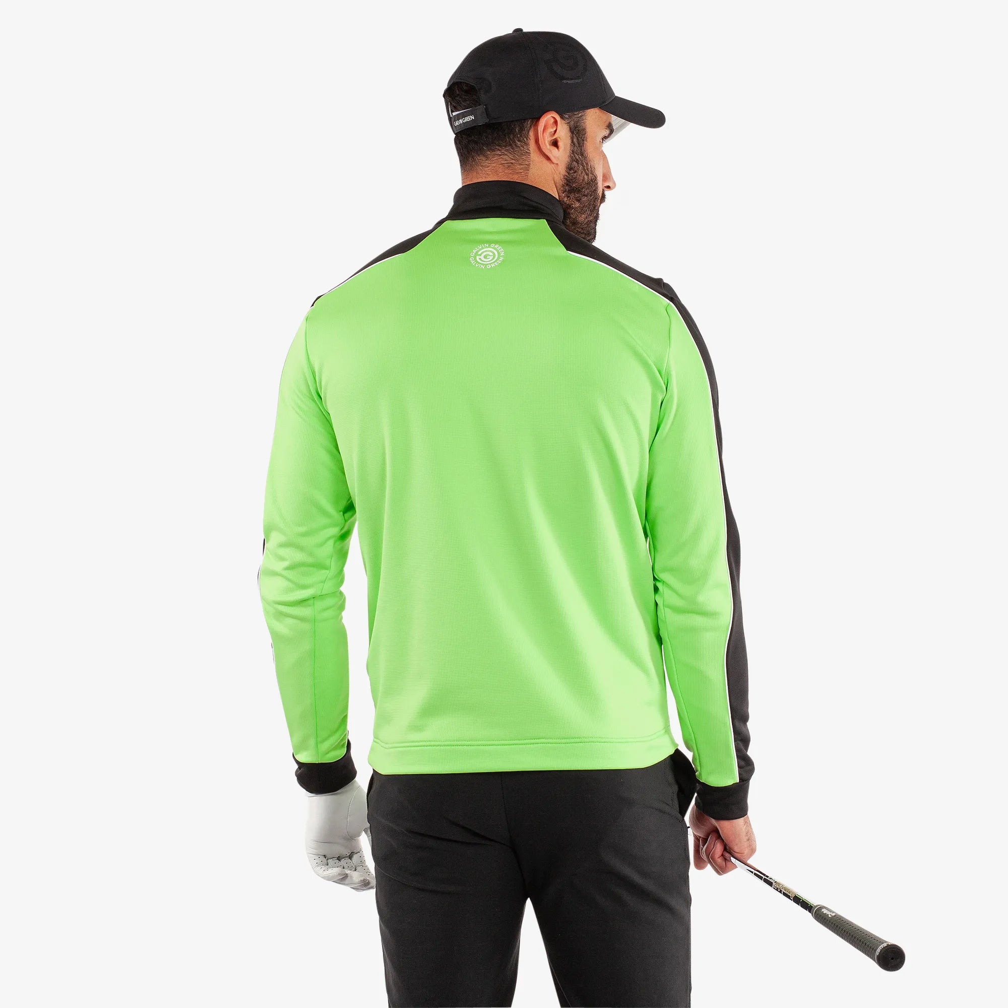 Dave is a Insulating golf mid layer for Men in the color Fresh Green/Black(4)