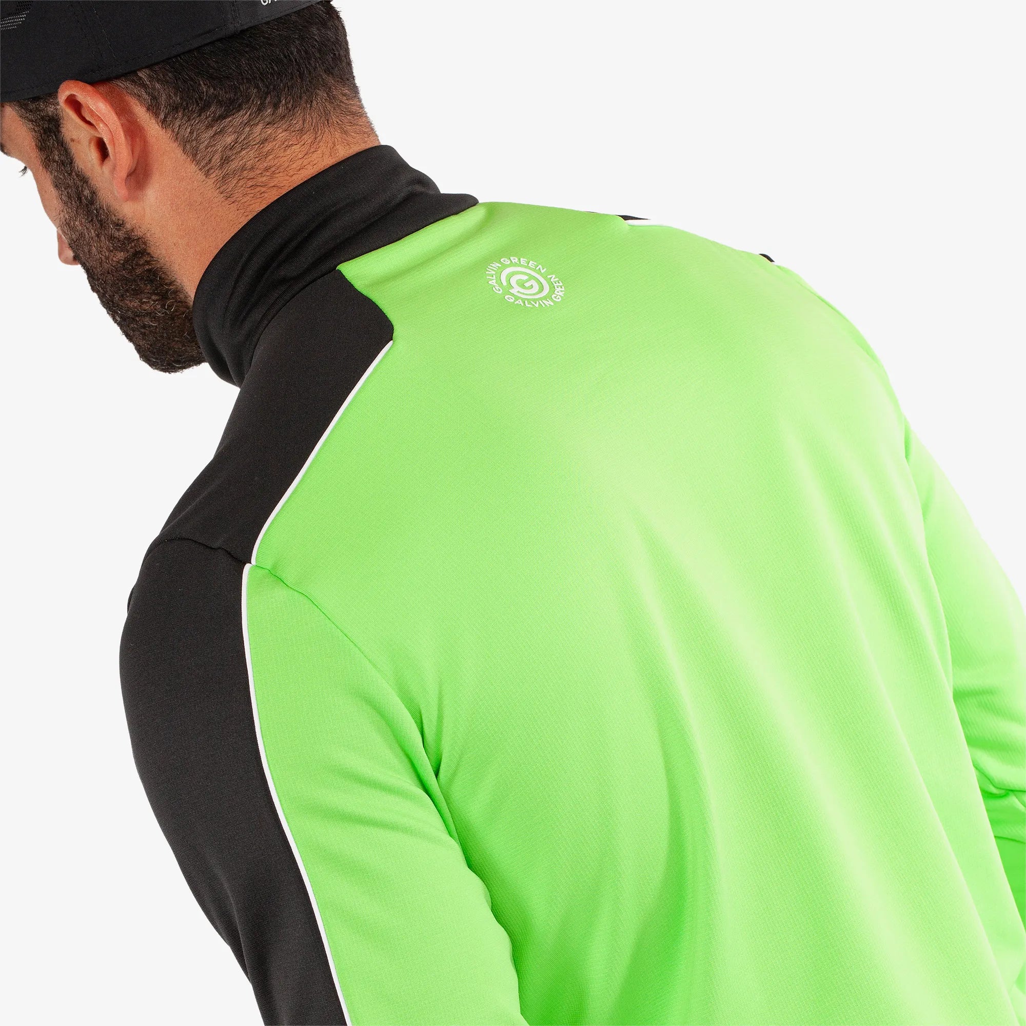 Dave is a Insulating golf mid layer for Men in the color Fresh Green/Black(5)
