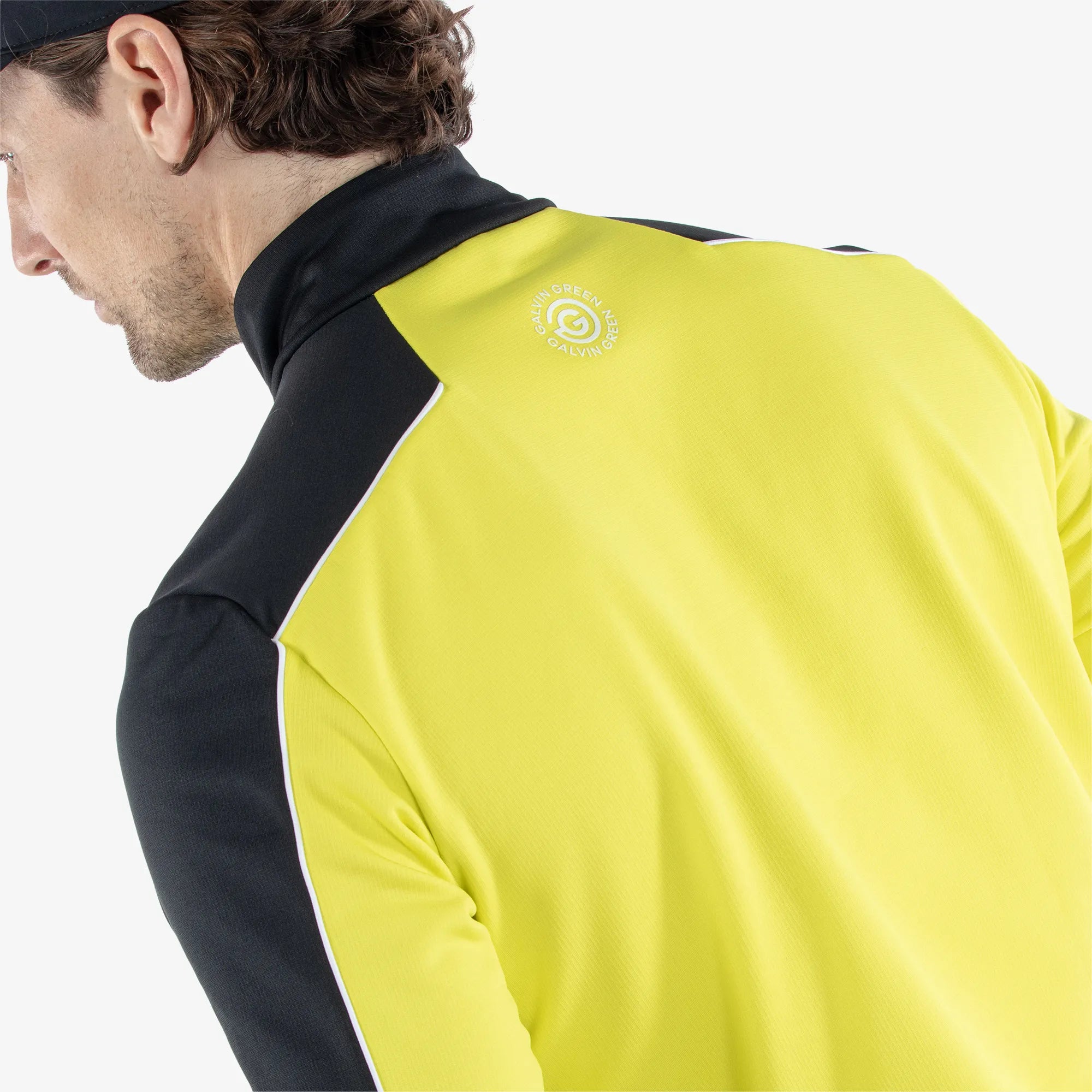 Dave is a Insulating golf mid layer for Men in the color Sunny Lime/Black(6)