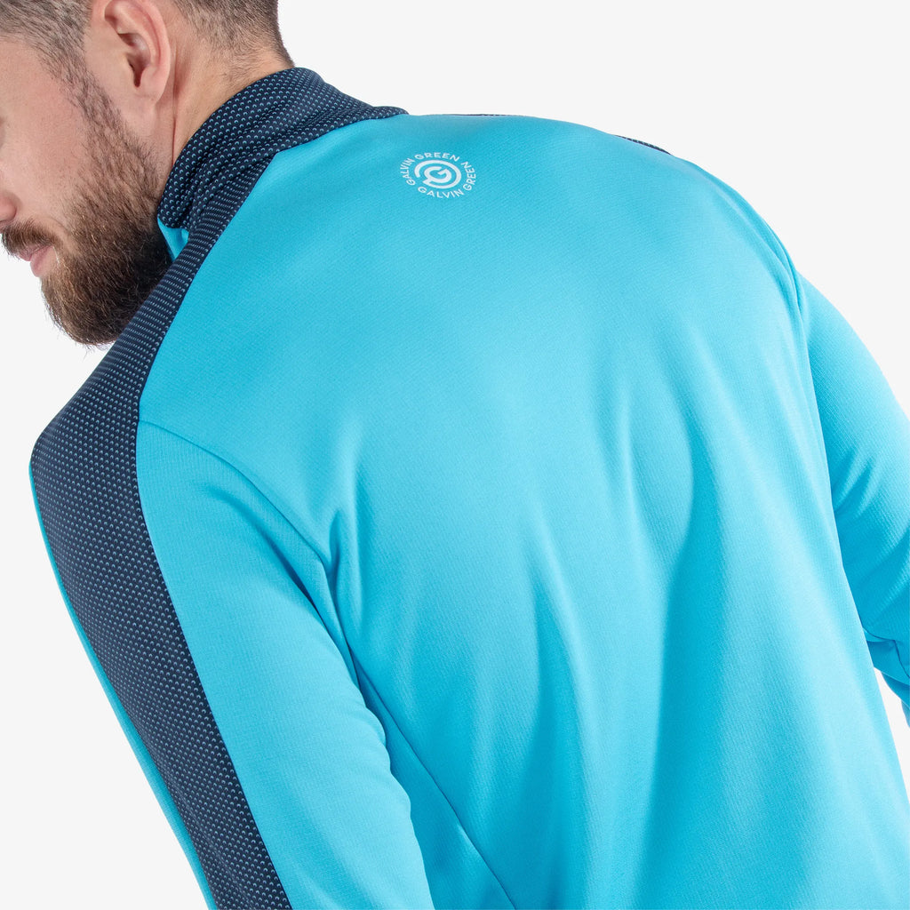 Dawson is a Insulating golf mid layer for Men in the color Aqua/Navy(6)