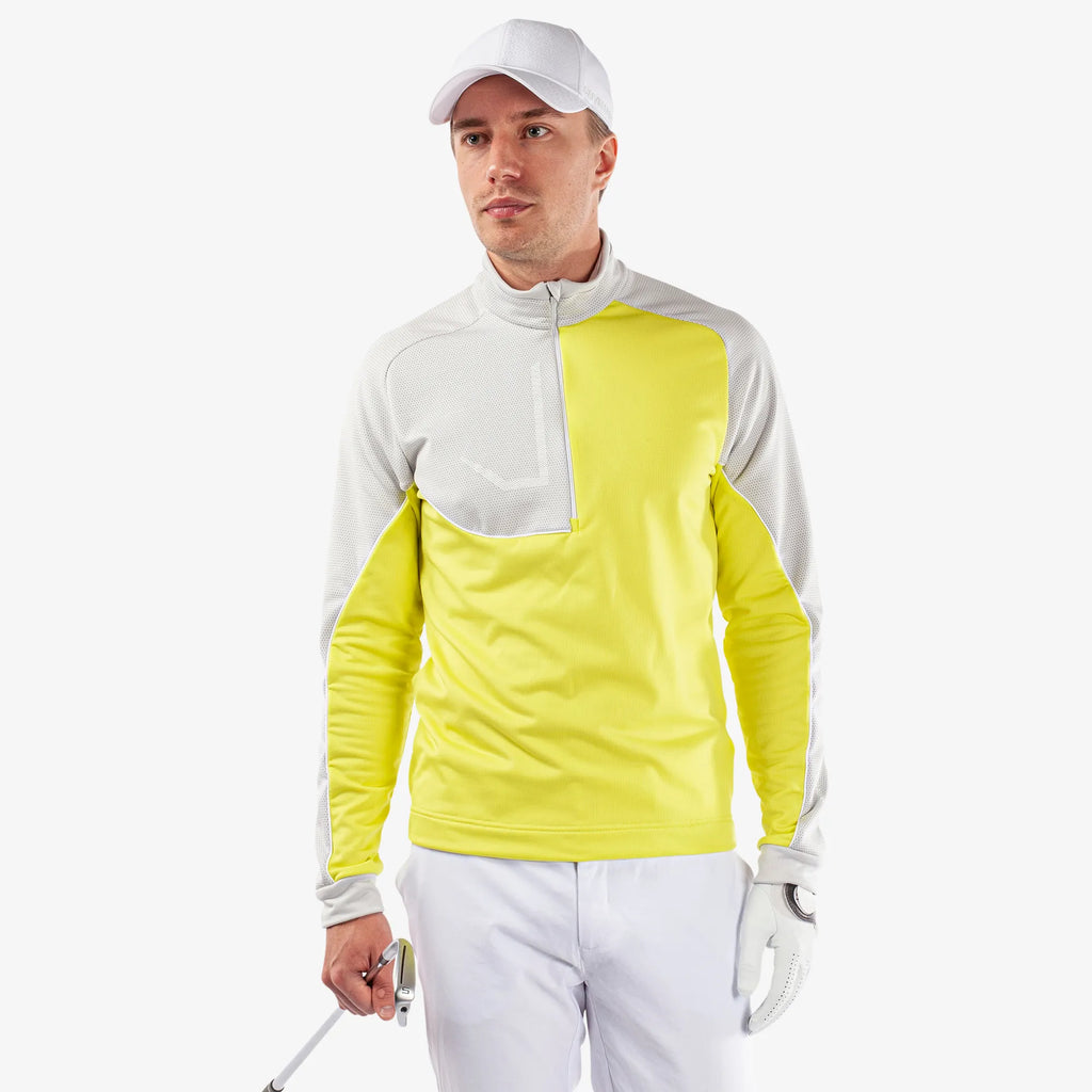 Daxton is a Insulating golf mid layer for Men in the color Sunny Lime/Cool Grey/White(1)