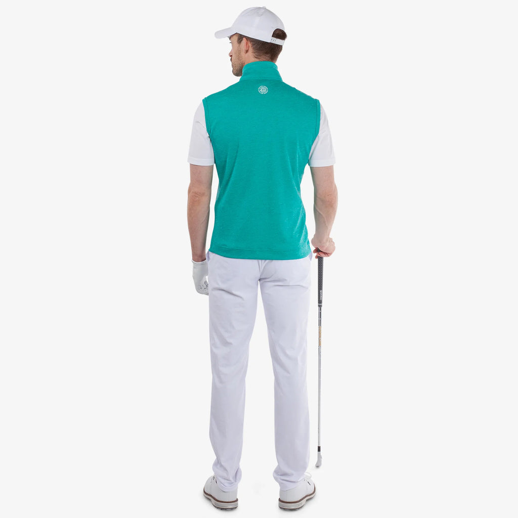 Del is a Insulating golf vest for Men in the color Atlantis Green Melange(6)