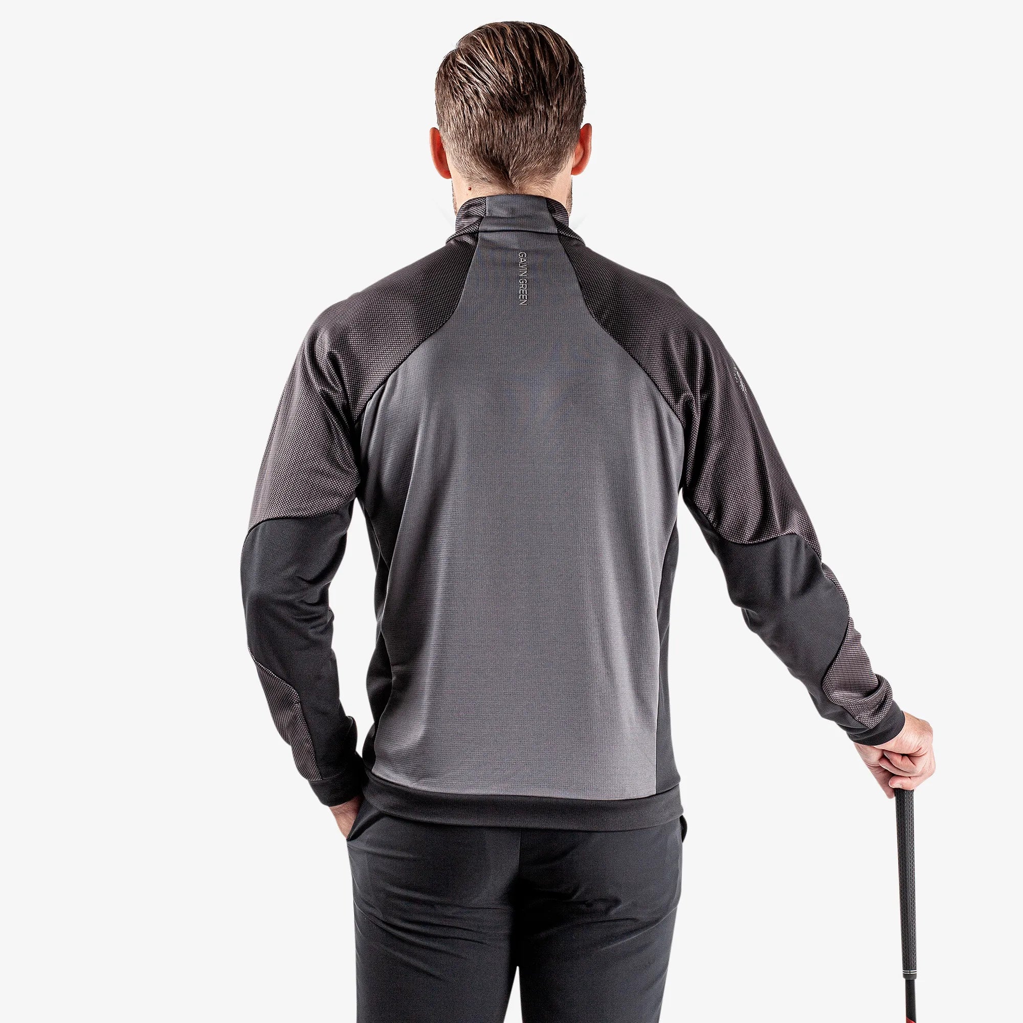 Donald is a Insulating golf mid layer for Men in the color Forged Iron/Black (7)