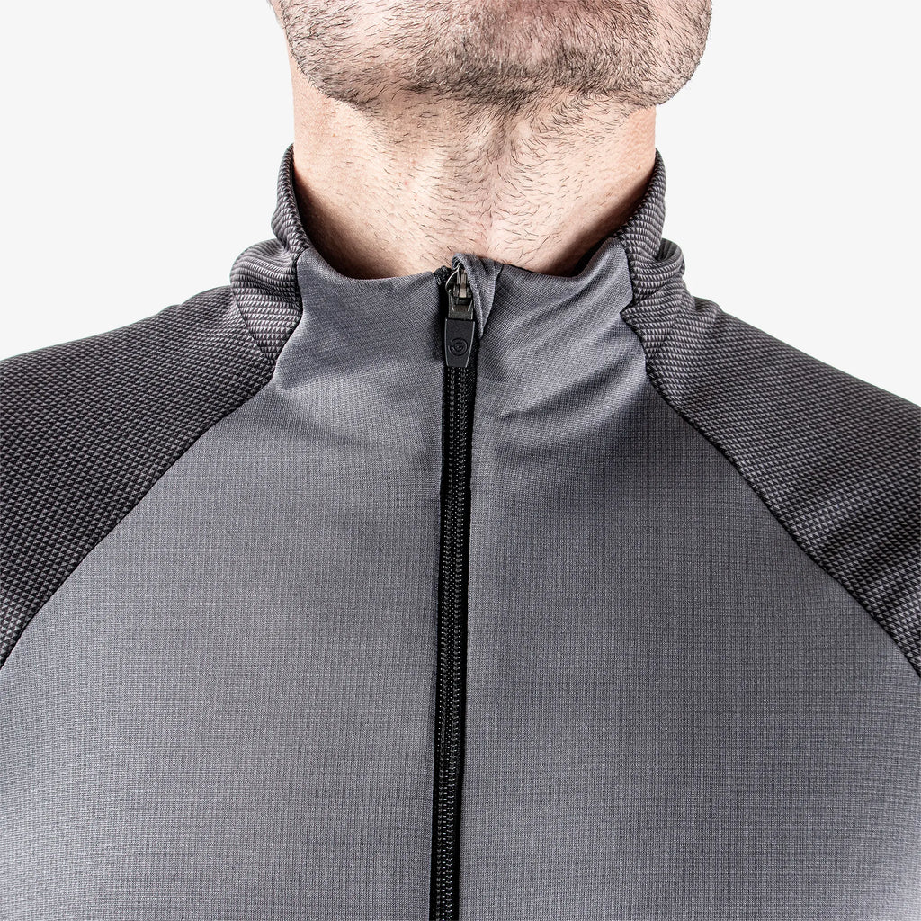 Donald is a Insulating golf mid layer for Men in the color Forged Iron/Black (4)