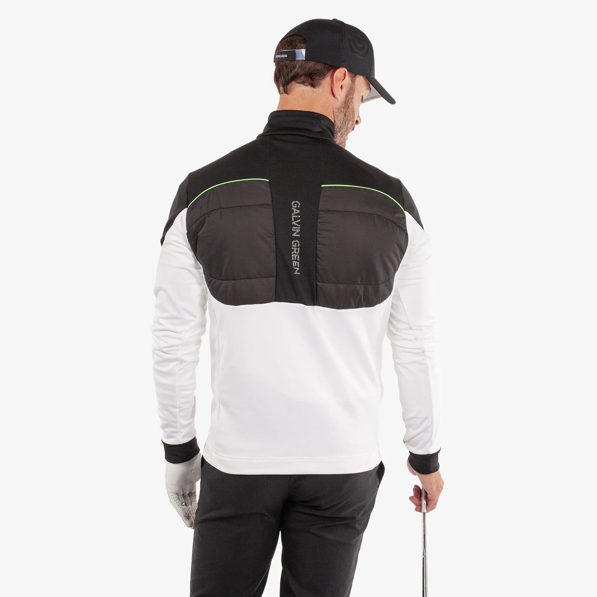 Douglas is a Insulating golf mid layer for Men in the color White/Black(4)