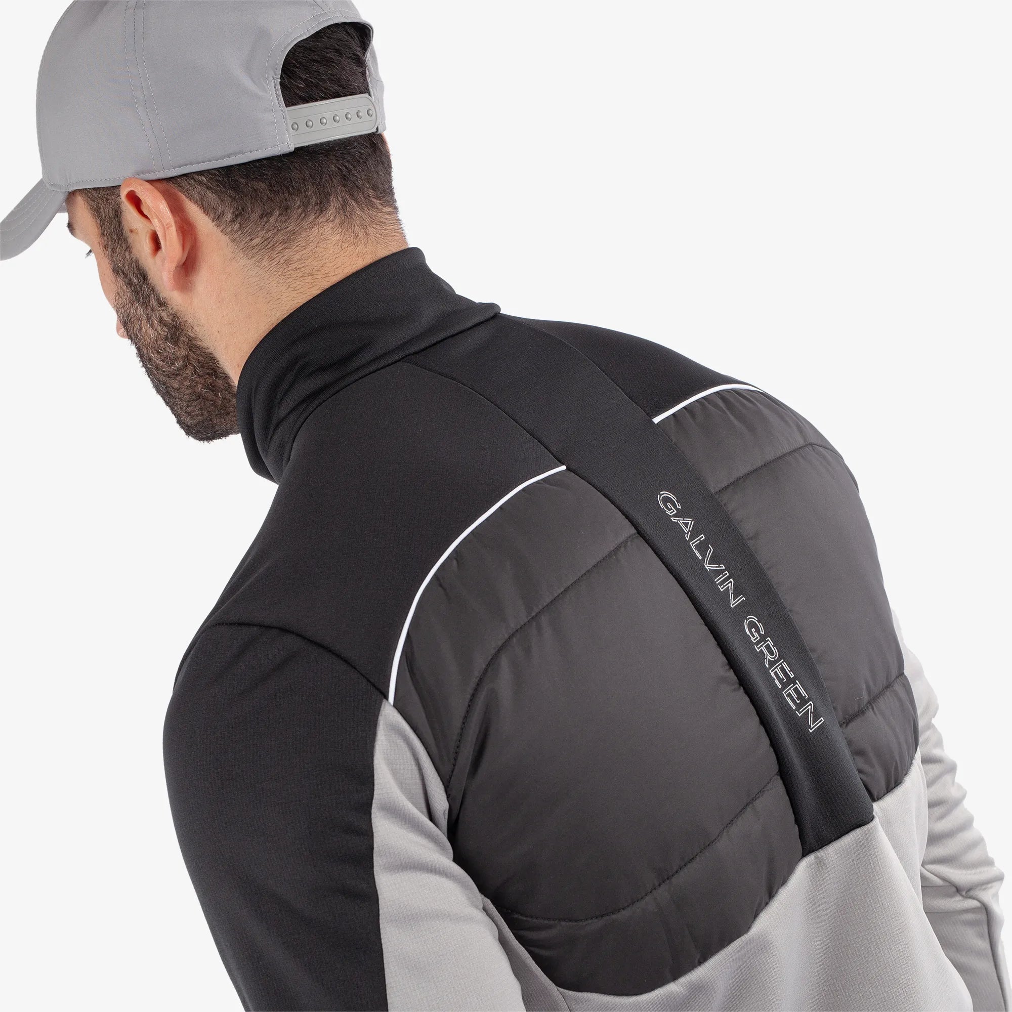 Douglas is a Insulating golf mid layer for Men in the color Sharkskin/Black(5)