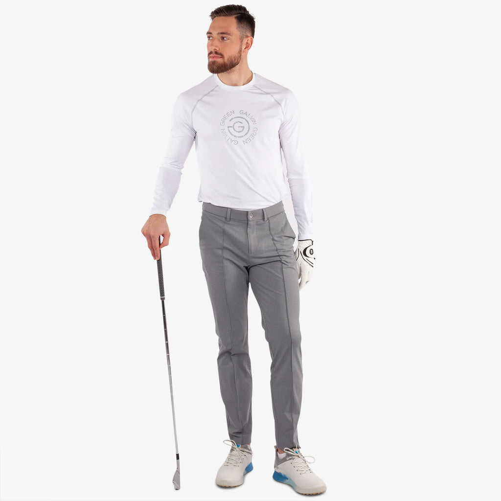 Enzo is a UV protection golf top for Men in the color White/Cool Grey(2)