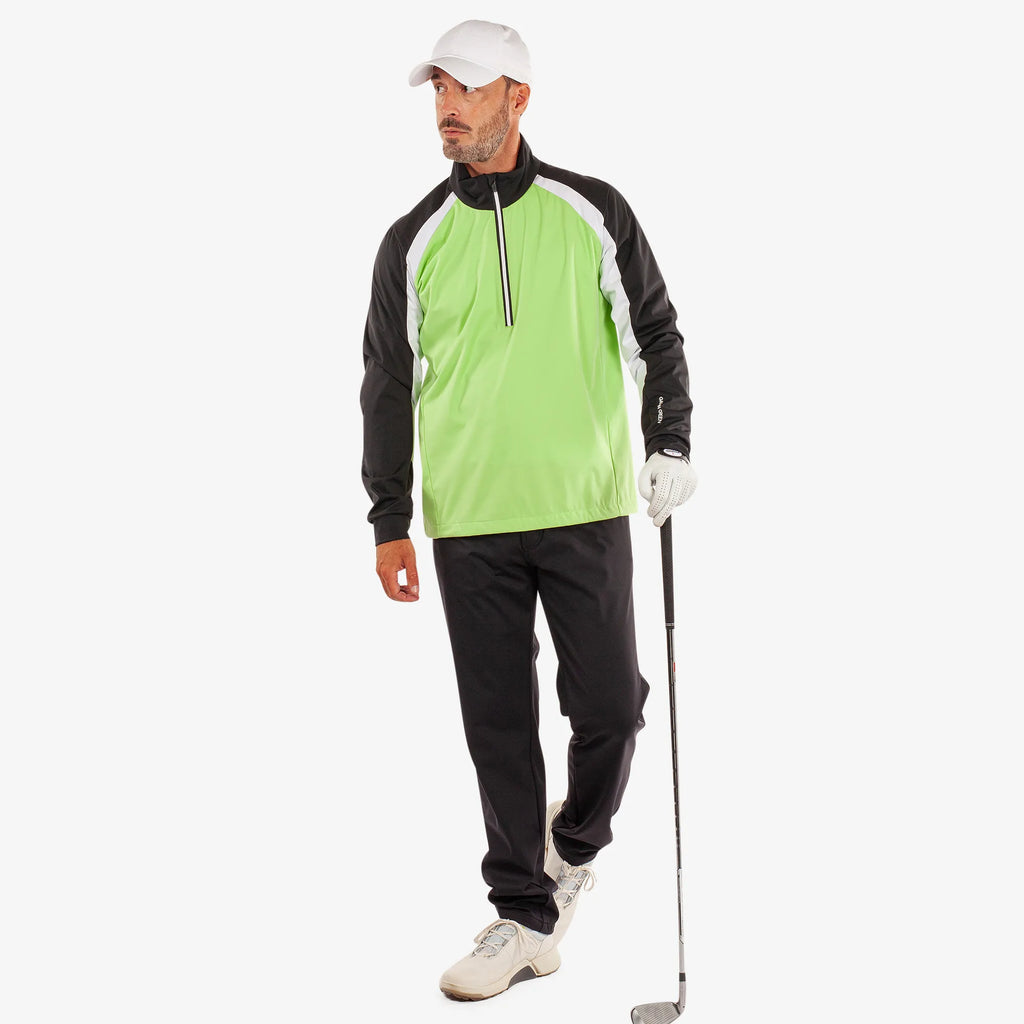 Laurent is a Windproof and water repellent golf jacket for Men in the color Fresh Green/Black(2)