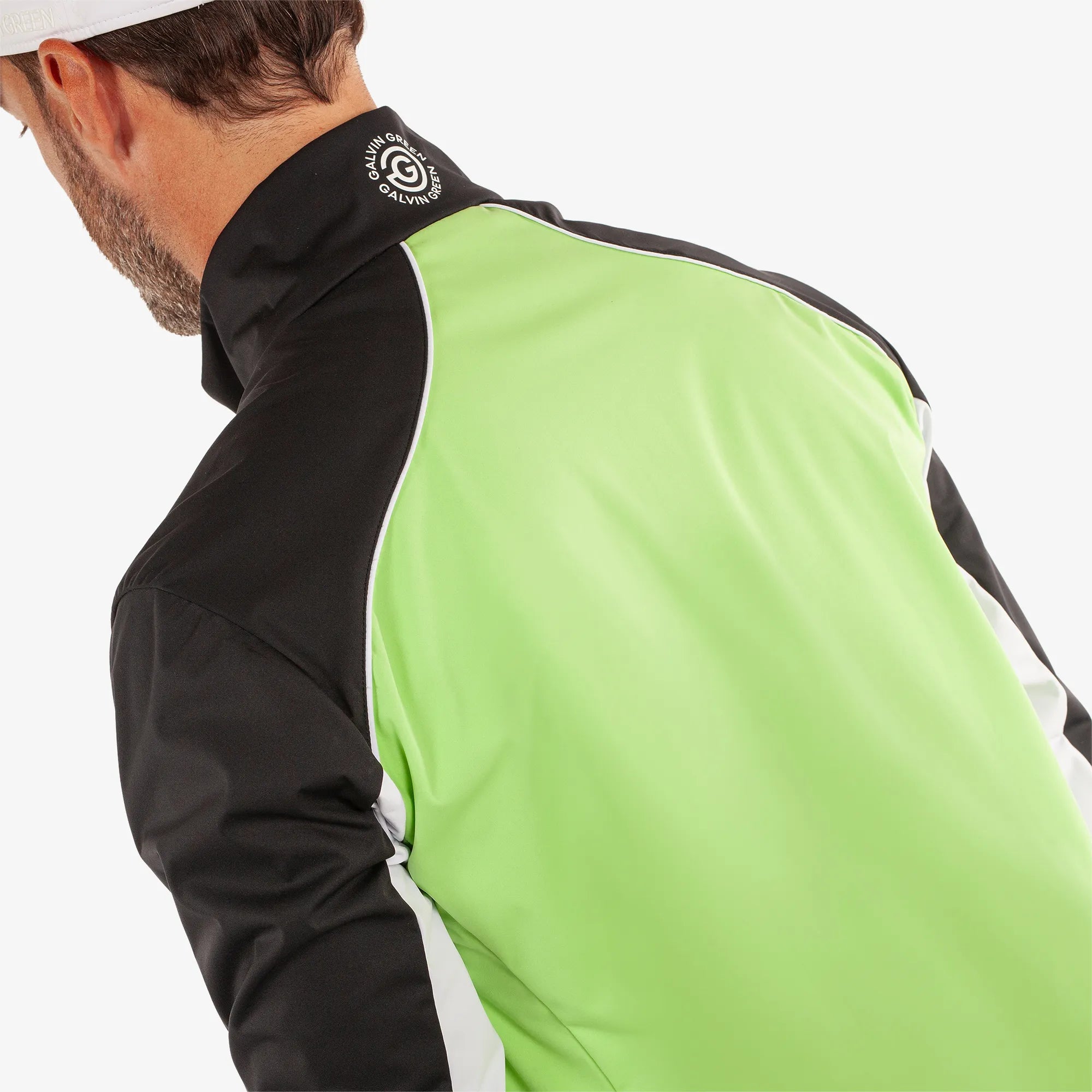 Laurent is a Windproof and water repellent golf jacket for Men in the color Fresh Green/Black(5)