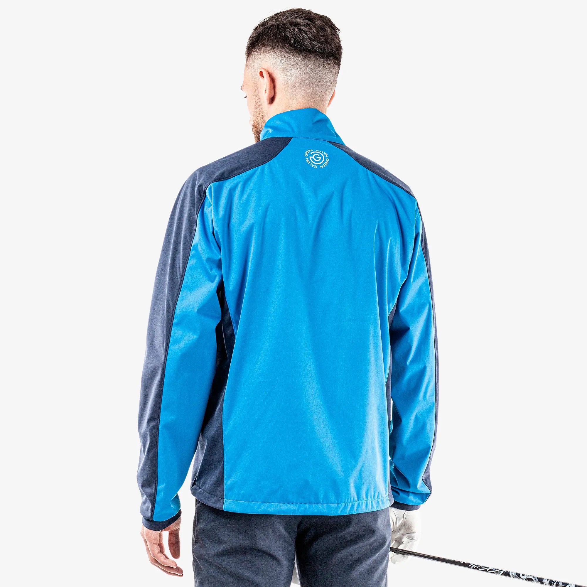 Lawrence is a Windproof and water repellent golf jacket for Men in the color Blue/Navy/White(5)