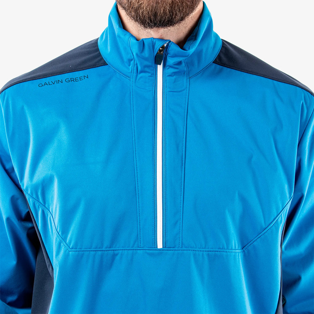 Lawrence is a Windproof and water repellent golf jacket for Men in the color Blue/Navy/White(3)