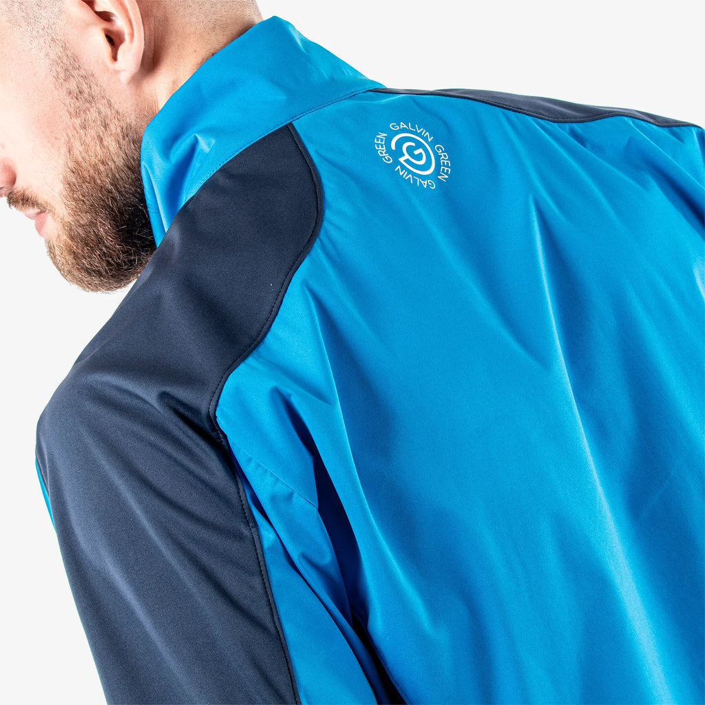 Lawrence is a Windproof and water repellent golf jacket for Men in the color Blue/Navy/White(6)