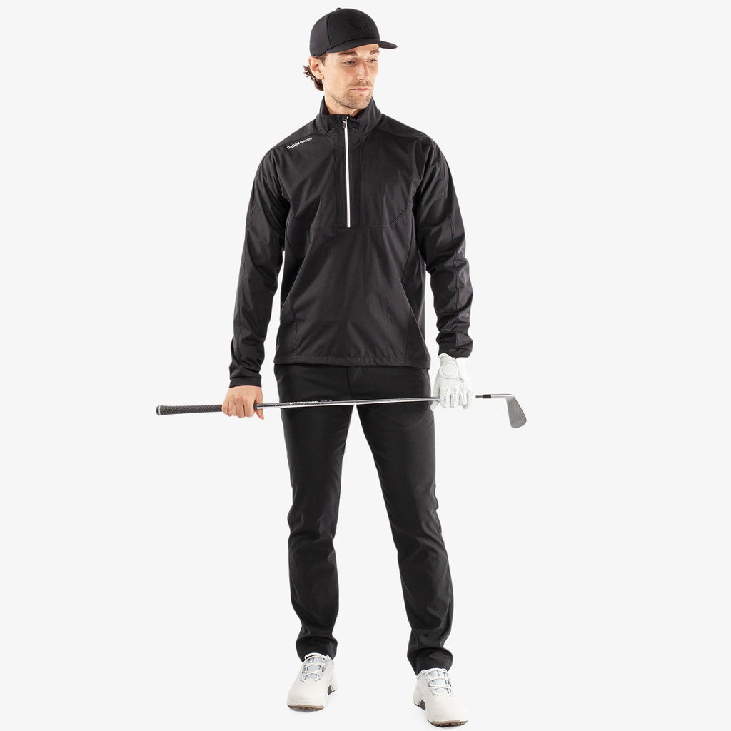 Lawrence is a Windproof and water repellent golf jacket for Men in the color Black/White(2)