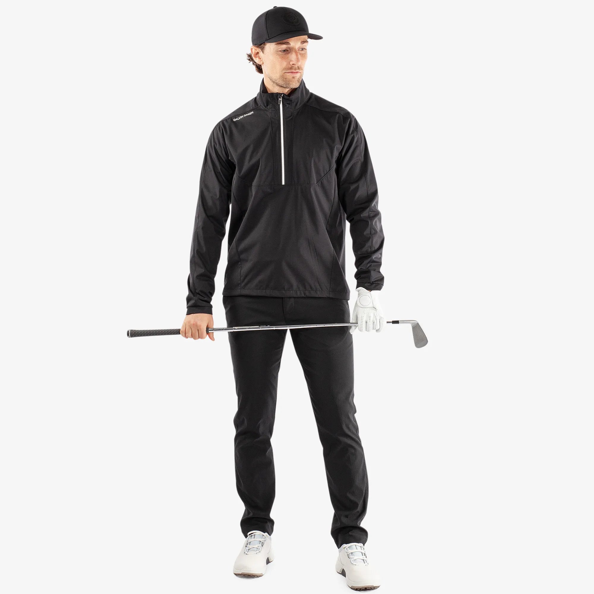 Lawrence is a Windproof and water repellent golf jacket for Men in the color Black/White(2)