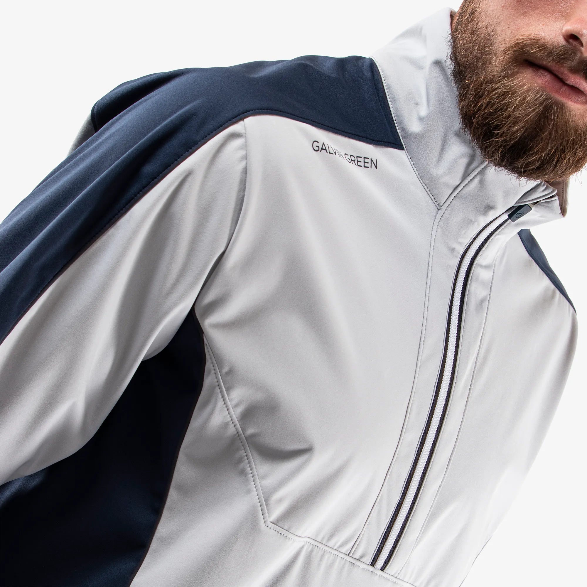 Lawrence is a Windproof and water repellent golf jacket for Men in the color Cool Grey/Navy(4)
