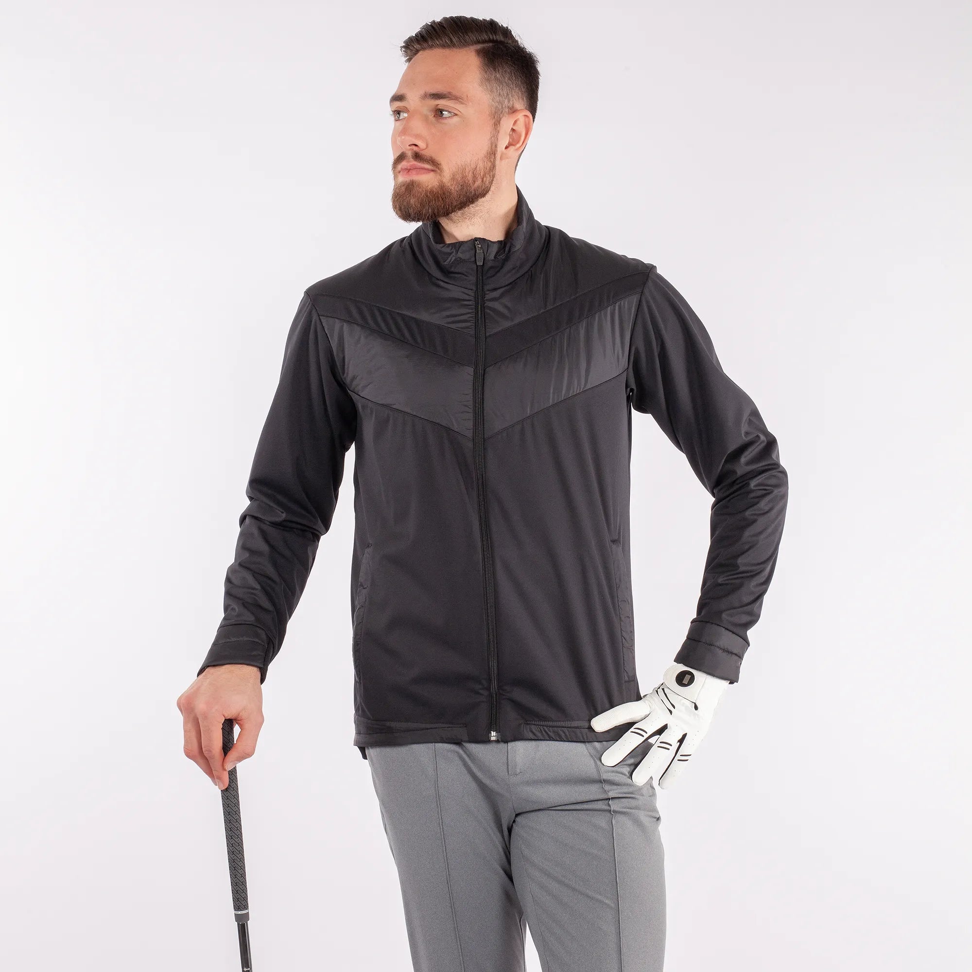 Liam is a Windproof and water repellent golf jacket for Men in the color Black(1)