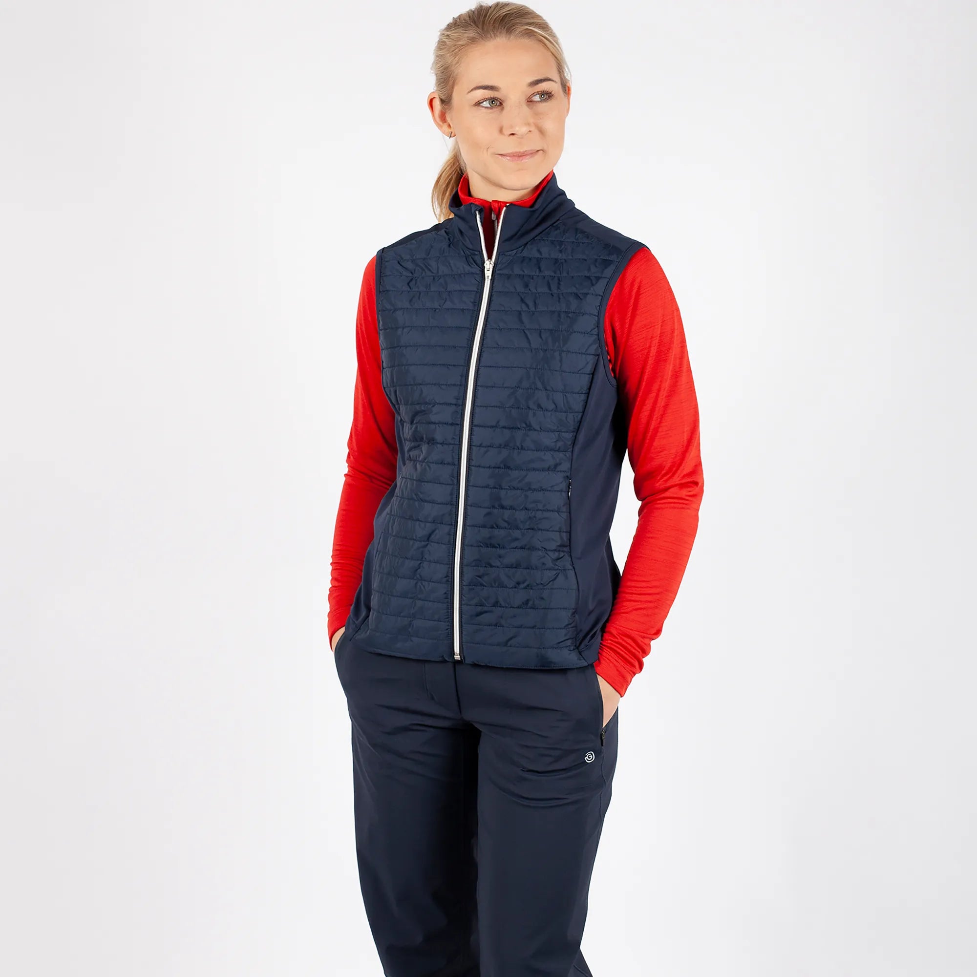Lisa is a Windproof and water repellent golf vest for Women in the color Navy(1)