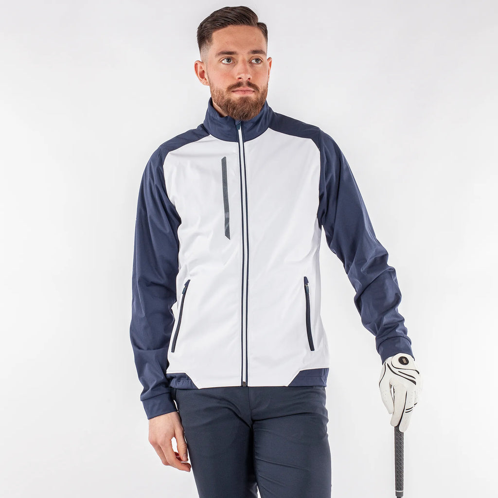 Lyle is a Windproof and water repellent golf jacket for Men in the color White(1)