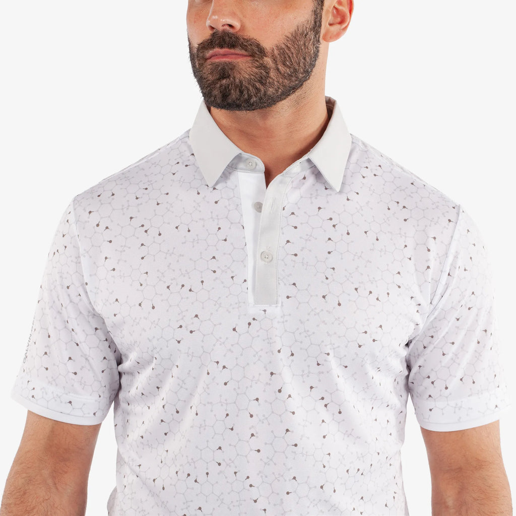 Mannix is a Breathable short sleeve golf shirt for Men in the color White/Cool Grey(3)