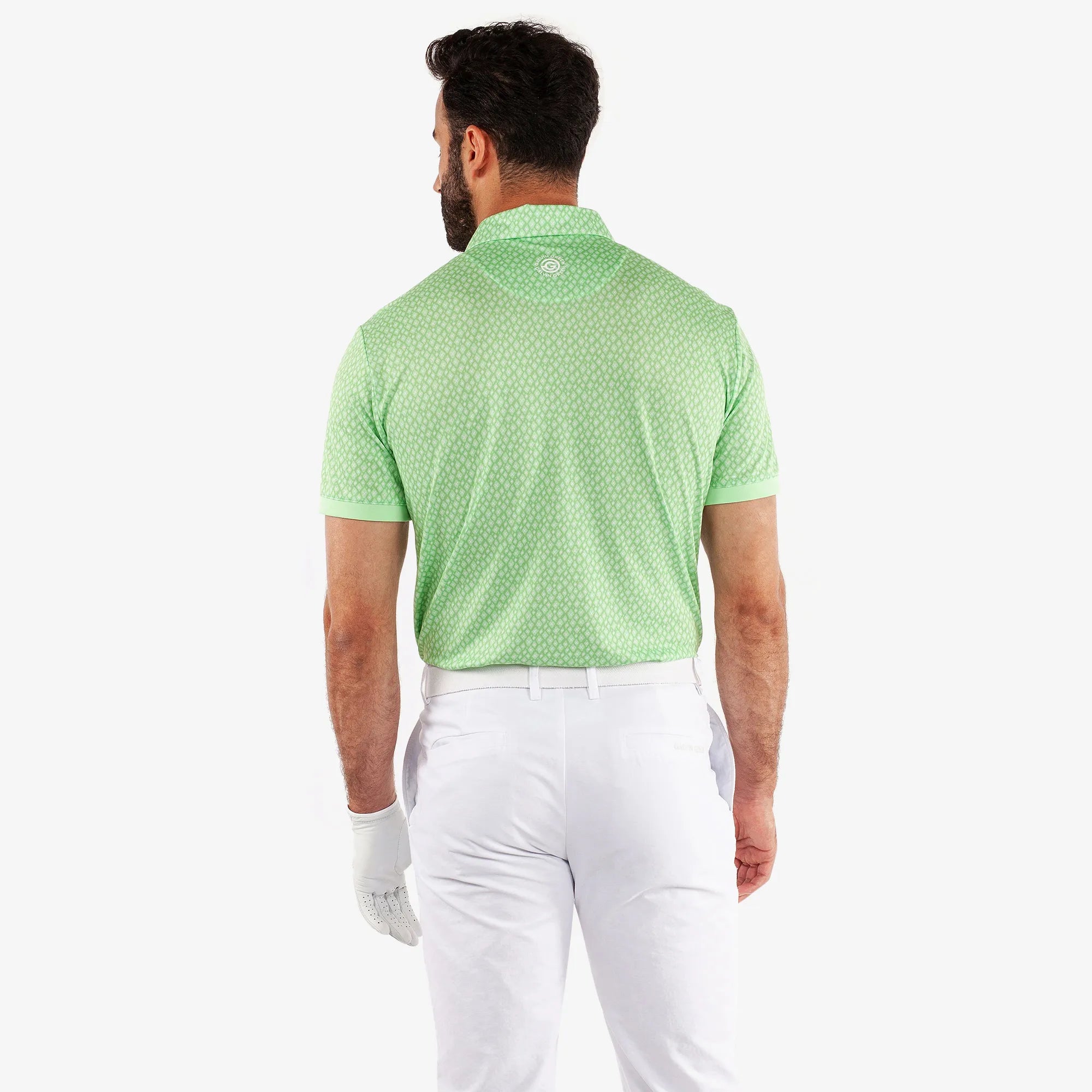 Manuel is a Breathable short sleeve golf shirt for Men in the color Fresh Green/White(4)