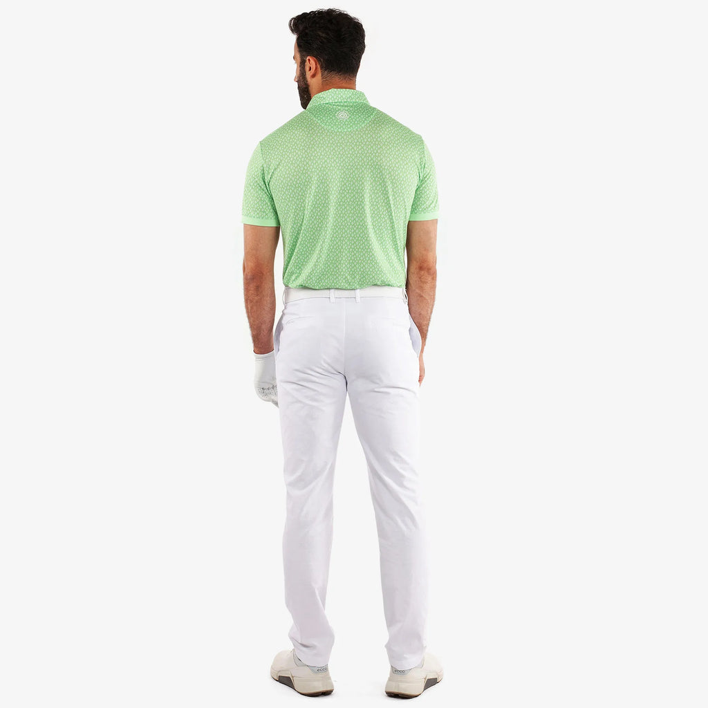 Manuel is a Breathable short sleeve golf shirt for Men in the color Fresh Green/White(6)