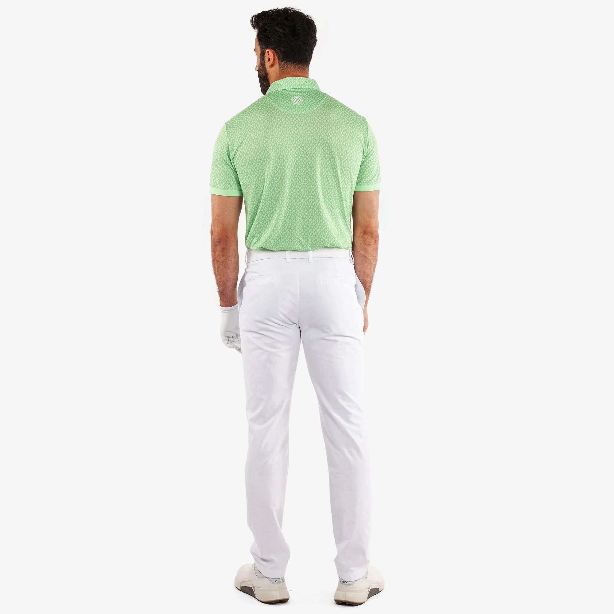 Manuel is a Breathable short sleeve golf shirt for Men in the color Fresh Green/White(6)