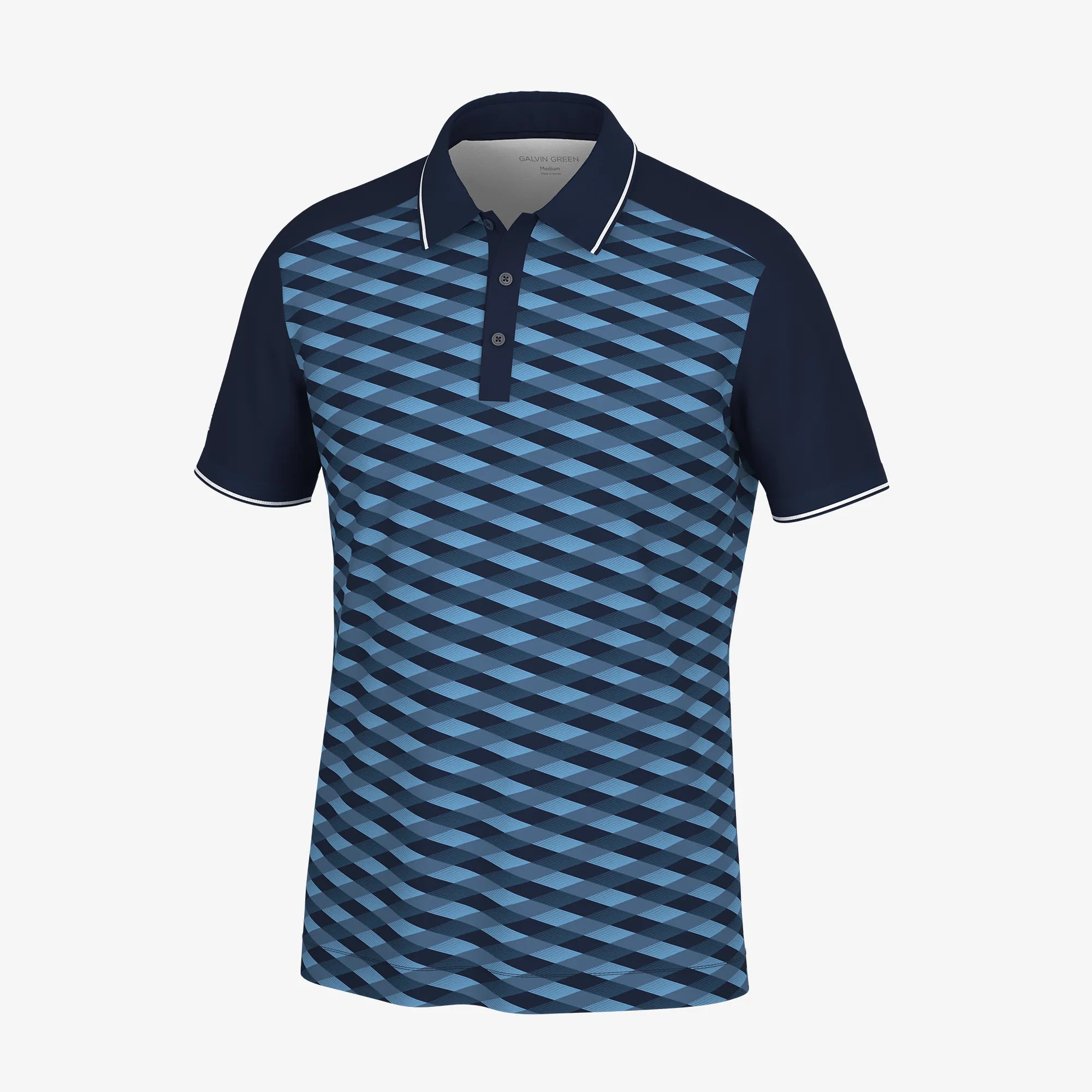Marlon is a Breathable short sleeve golf shirt for Men in the color Navy/Moonlight Blue(0)