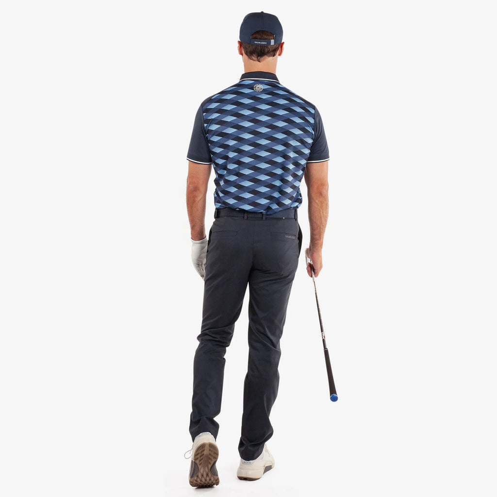 Marlon is a Breathable short sleeve golf shirt for Men in the color Navy/Moonlight Blue(6)