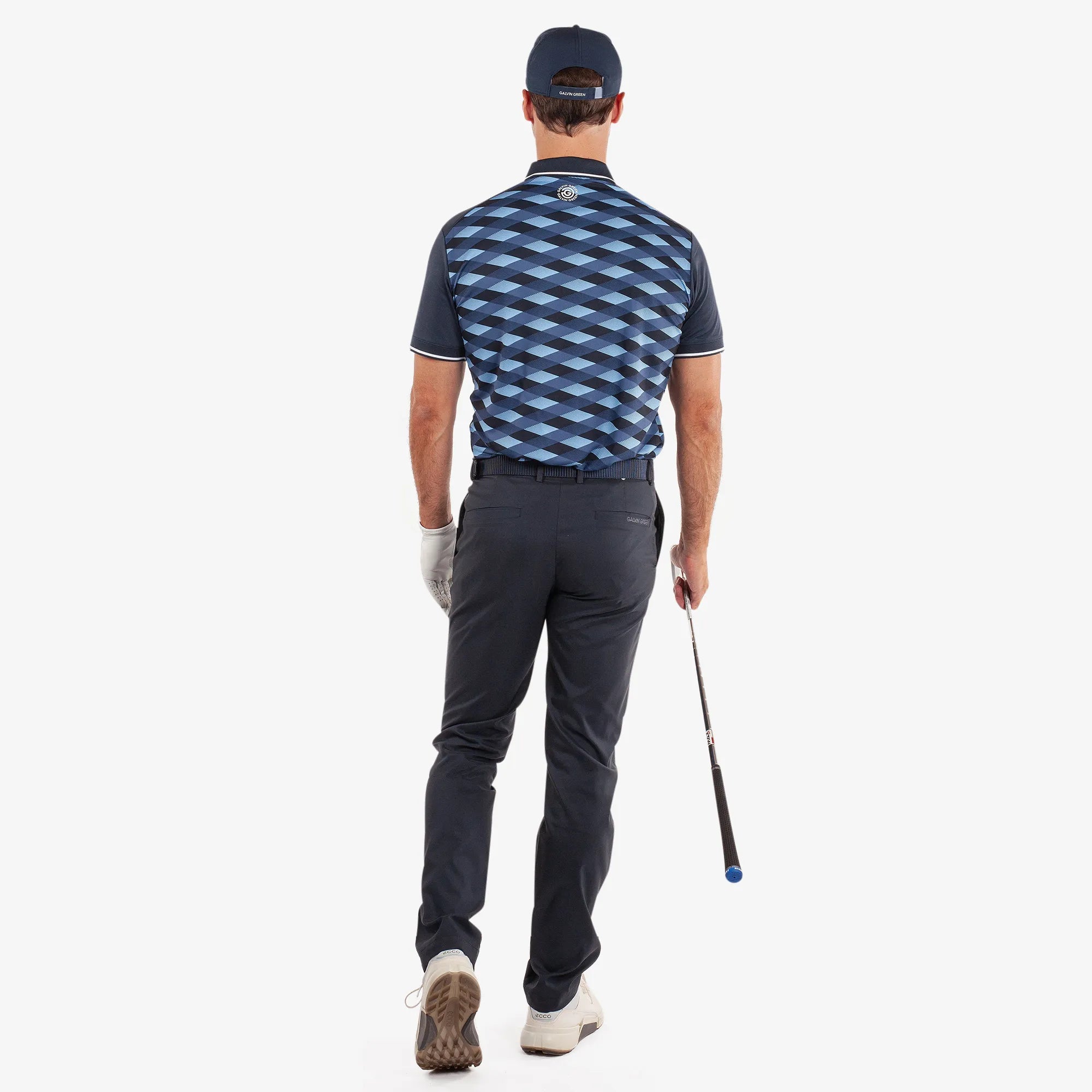 Marlon is a Breathable short sleeve golf shirt for Men in the color Navy/Moonlight Blue(6)