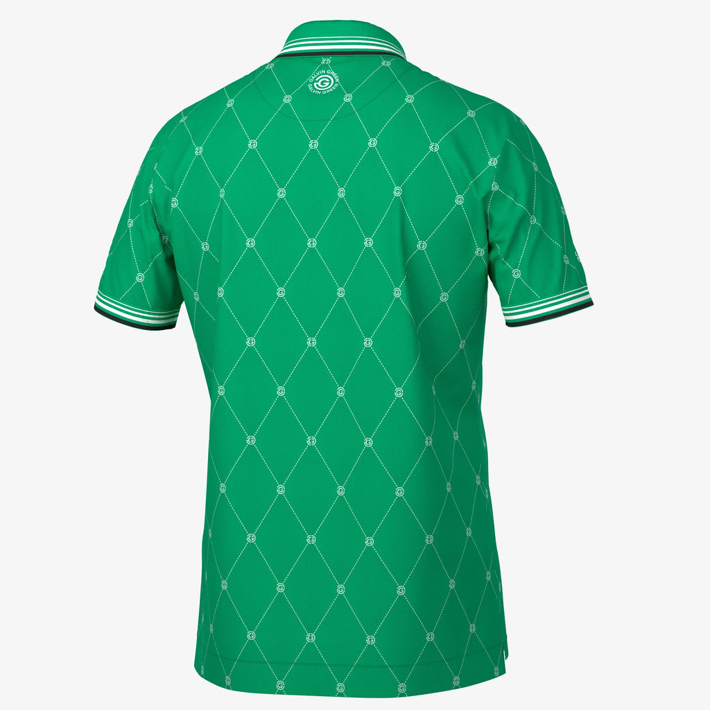 Miguel is a Breathable short sleeve golf shirt for Men in the color Golf Green/White(8)