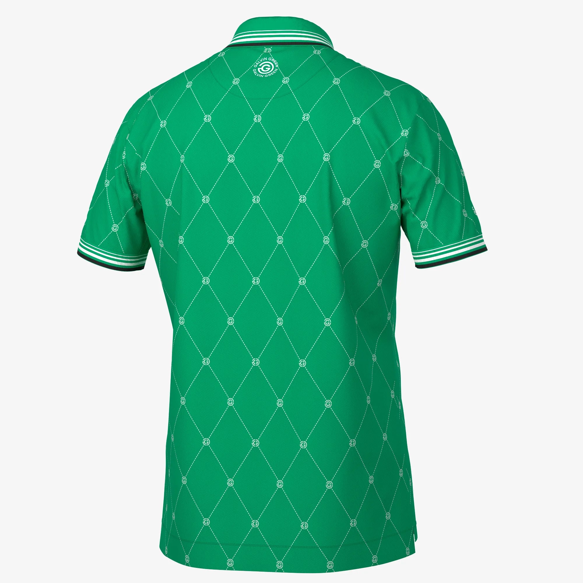 Miguel is a Breathable short sleeve golf shirt for Men in the color Golf Green/White(8)