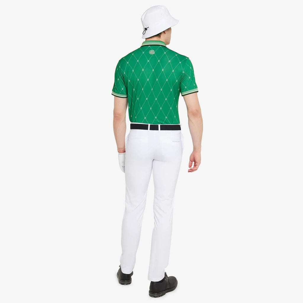 Miguel is a Breathable short sleeve golf shirt for Men in the color Golf Green/White(7)
