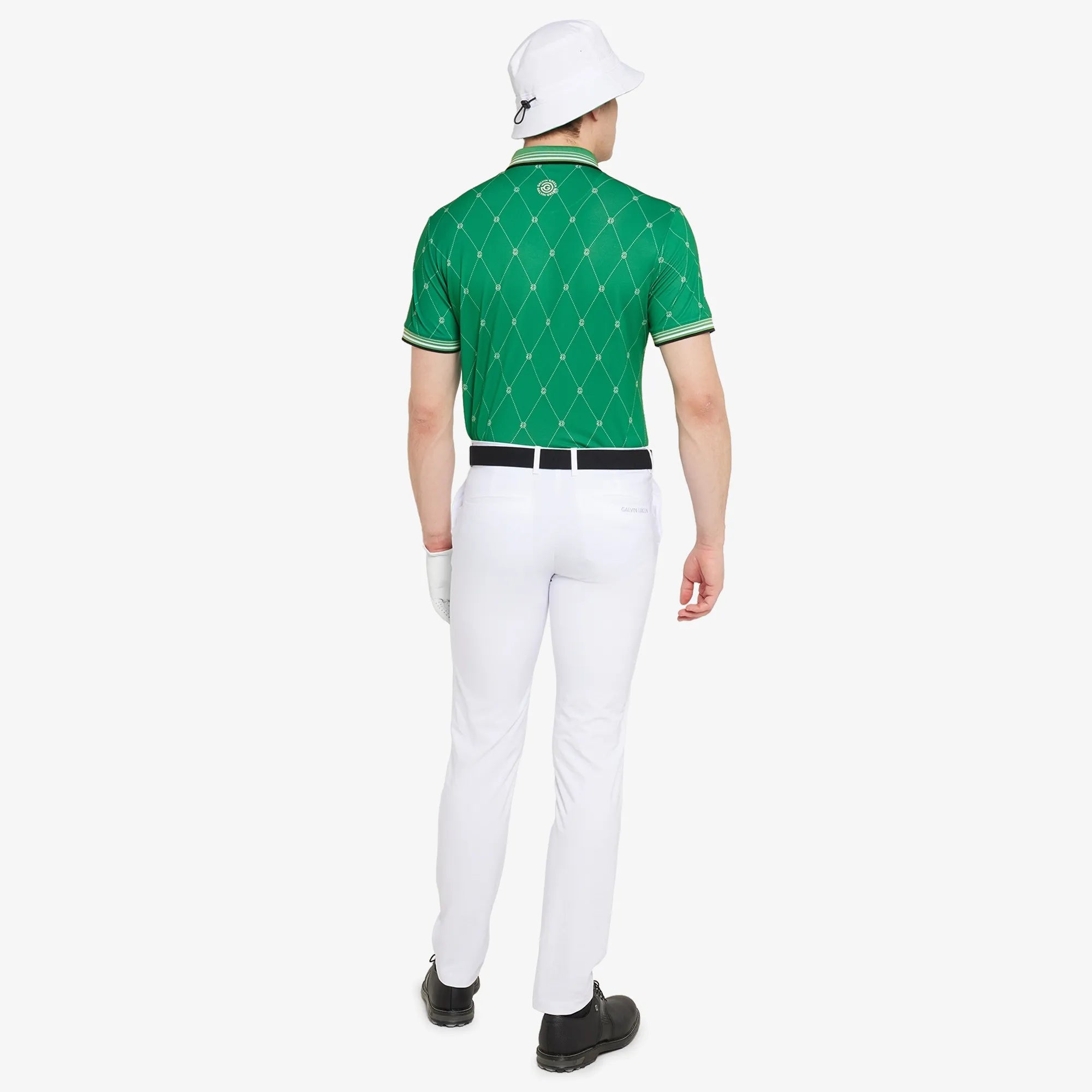 Miguel is a Breathable short sleeve golf shirt for Men in the color Golf Green/White(7)