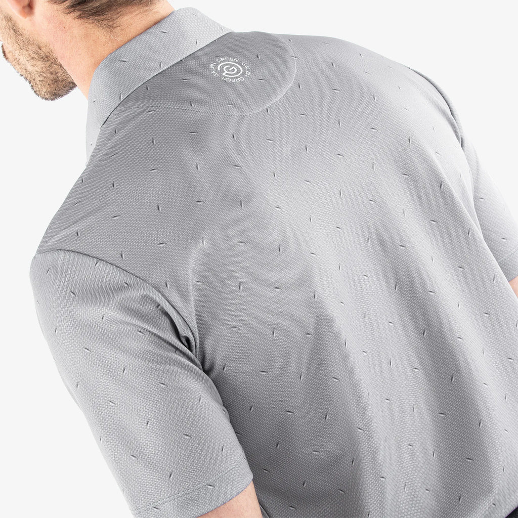 Miklos is a Breathable short sleeve golf shirt for Men in the color Sharkskin(5)