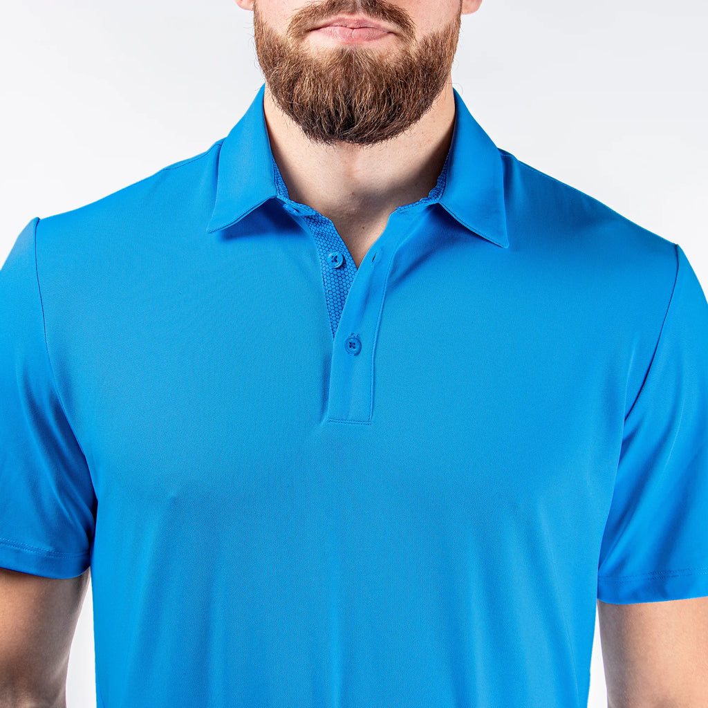 Milan is a Breathable short sleeve golf shirt for Men in the color Blue(3)