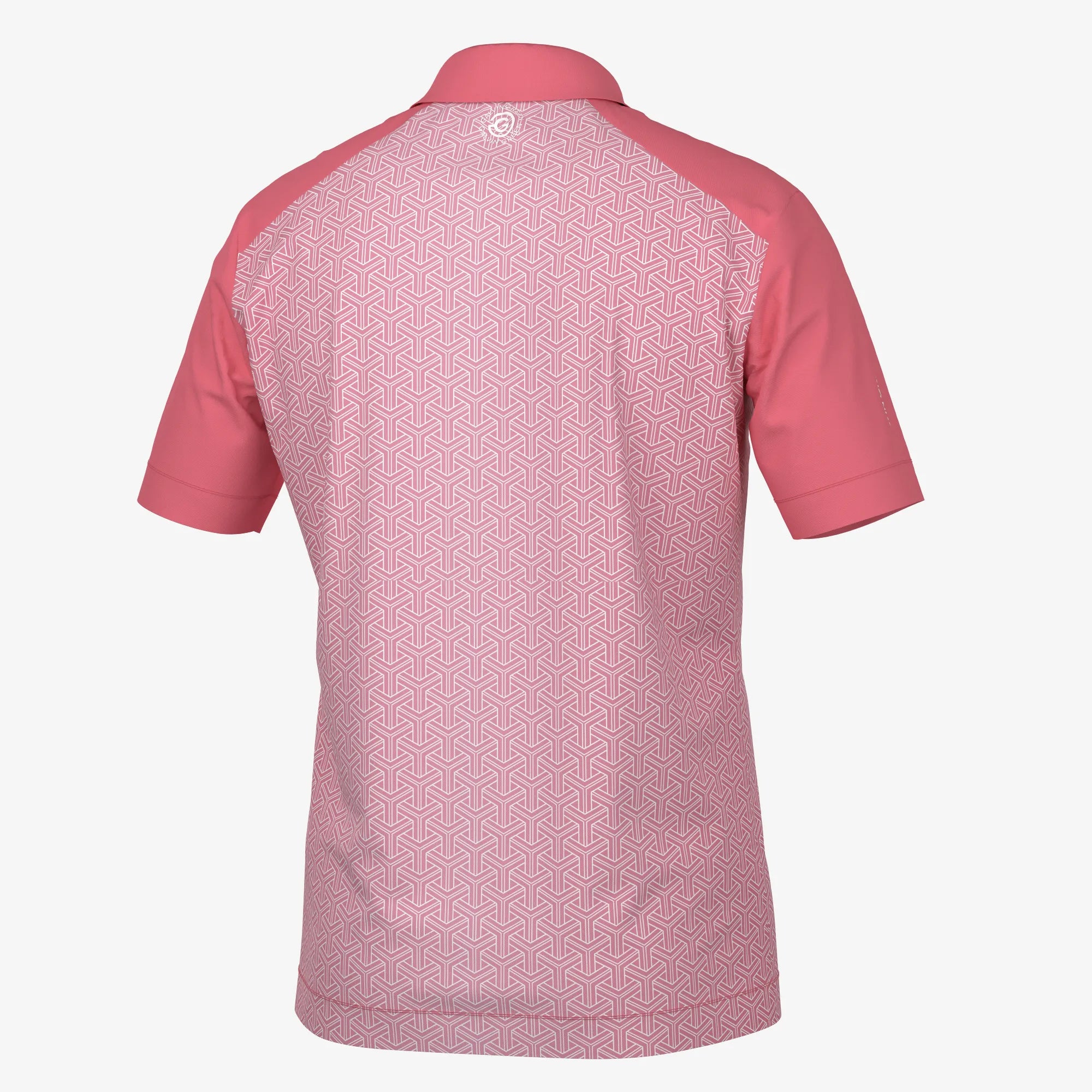 Mile is a Breathable short sleeve golf shirt for Men in the color Camelia Rose/White(7)