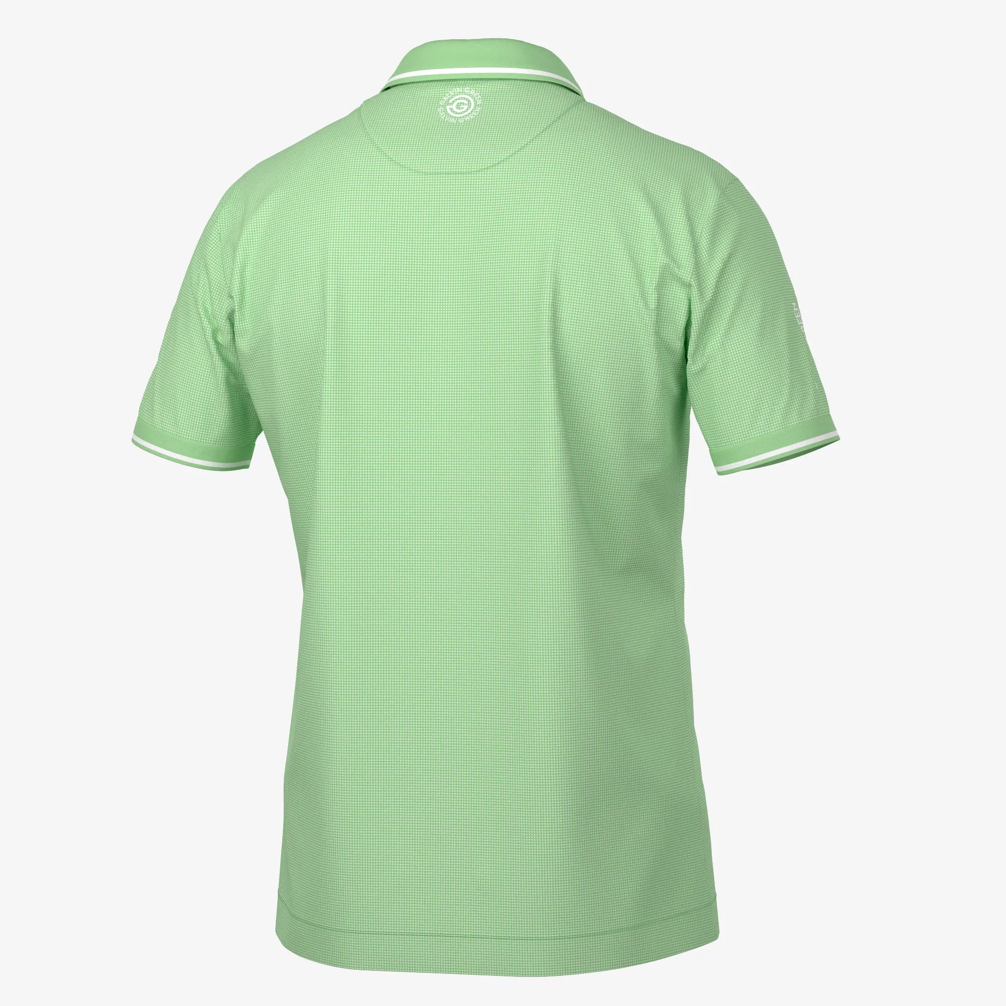 Miller is a Breathable short sleeve golf shirt for Men in the color White/Fresh Green(7)