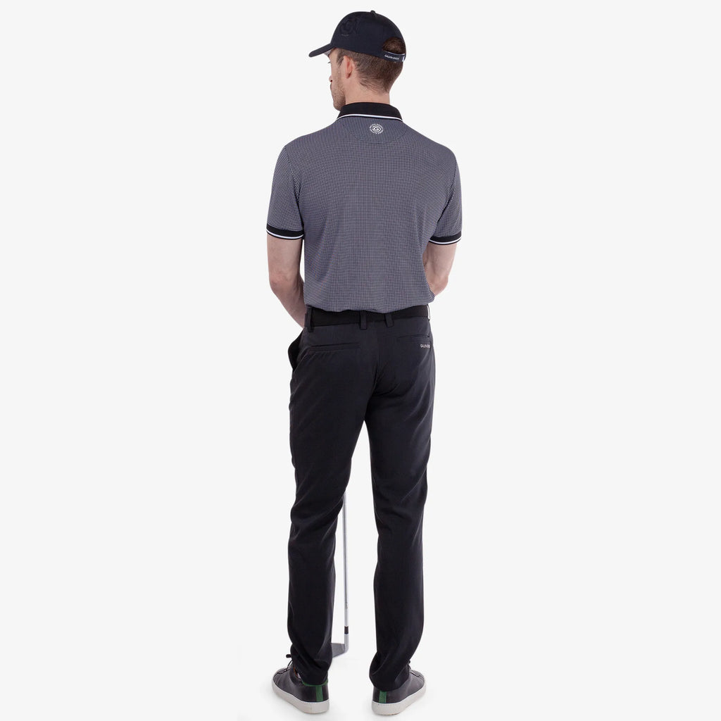Miller is a Breathable short sleeve golf shirt for Men in the color Black/White(6)