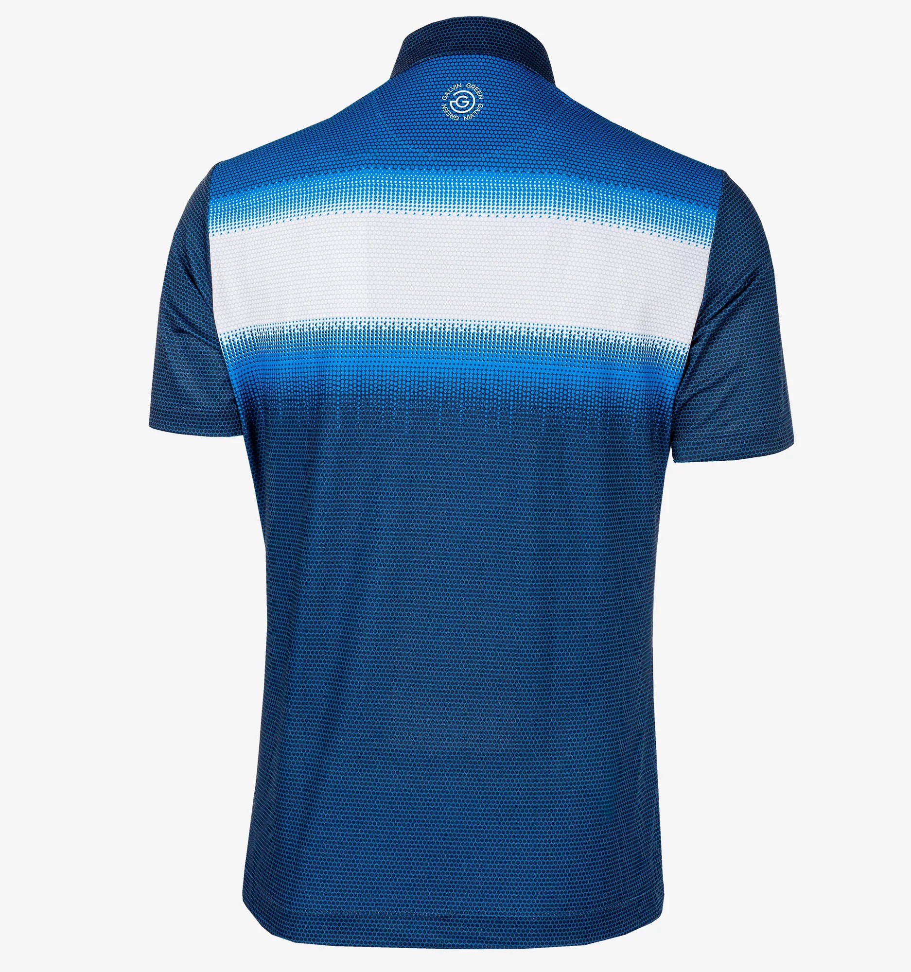 Mirca is a Breathable short sleeve golf shirt for Men in the color Navy/White/Blue (8)