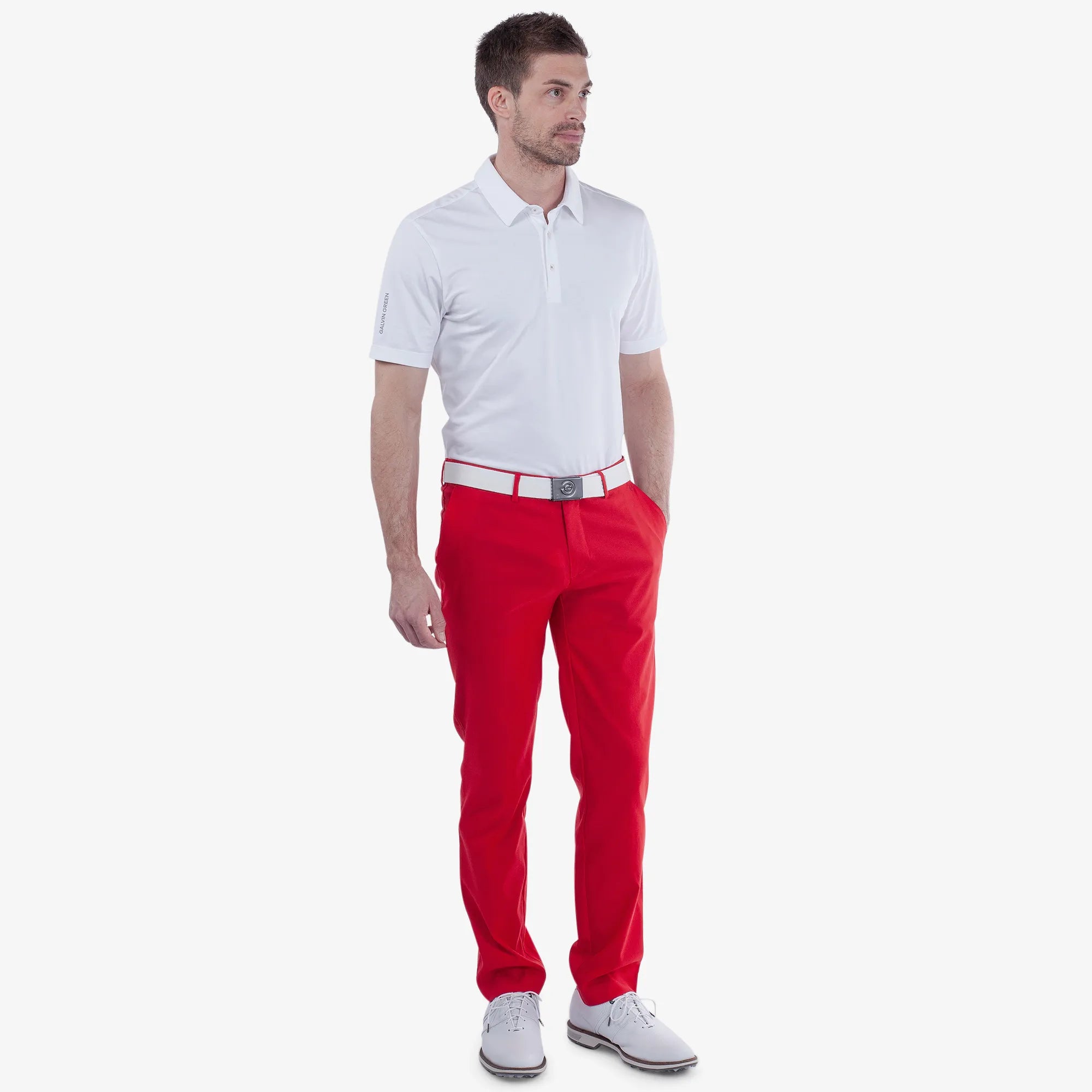 Noah is a Breathable golf pants for Men in the color Red(2)