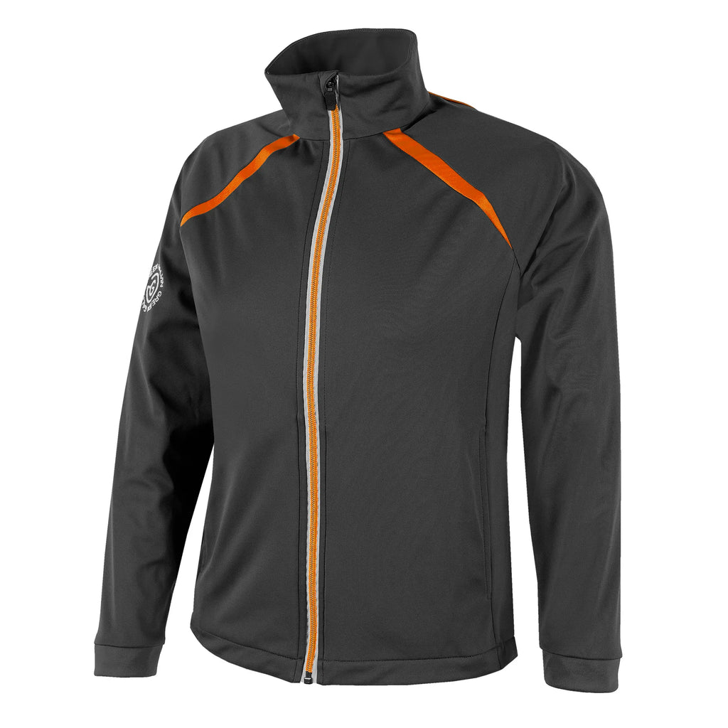Reine is a Windproof and water repellent golf jacket for Juniors in the color Sharkskin(0)